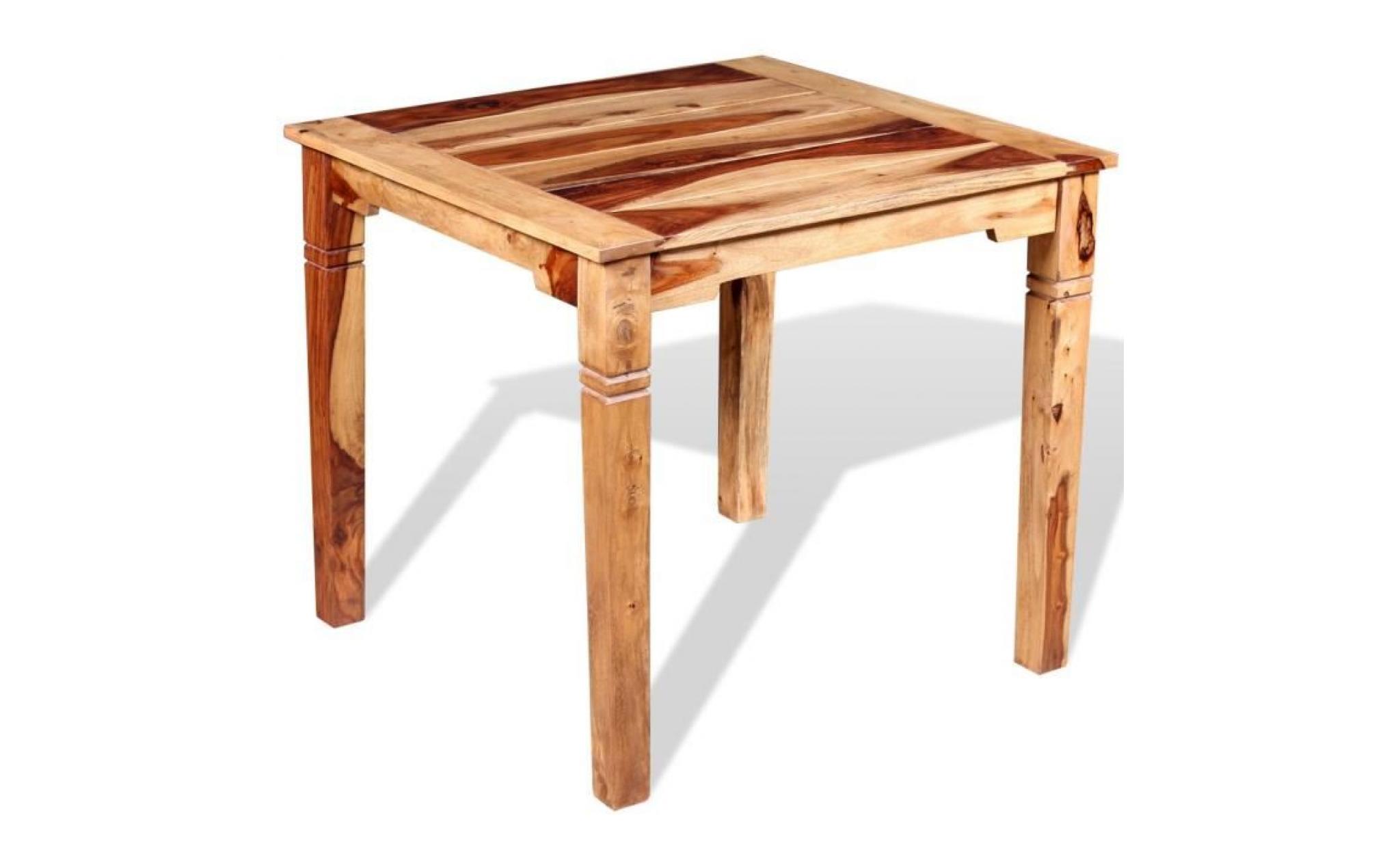 vidaxl table de salle à manger bois massif de sesham 82 x 80 x 76 cm