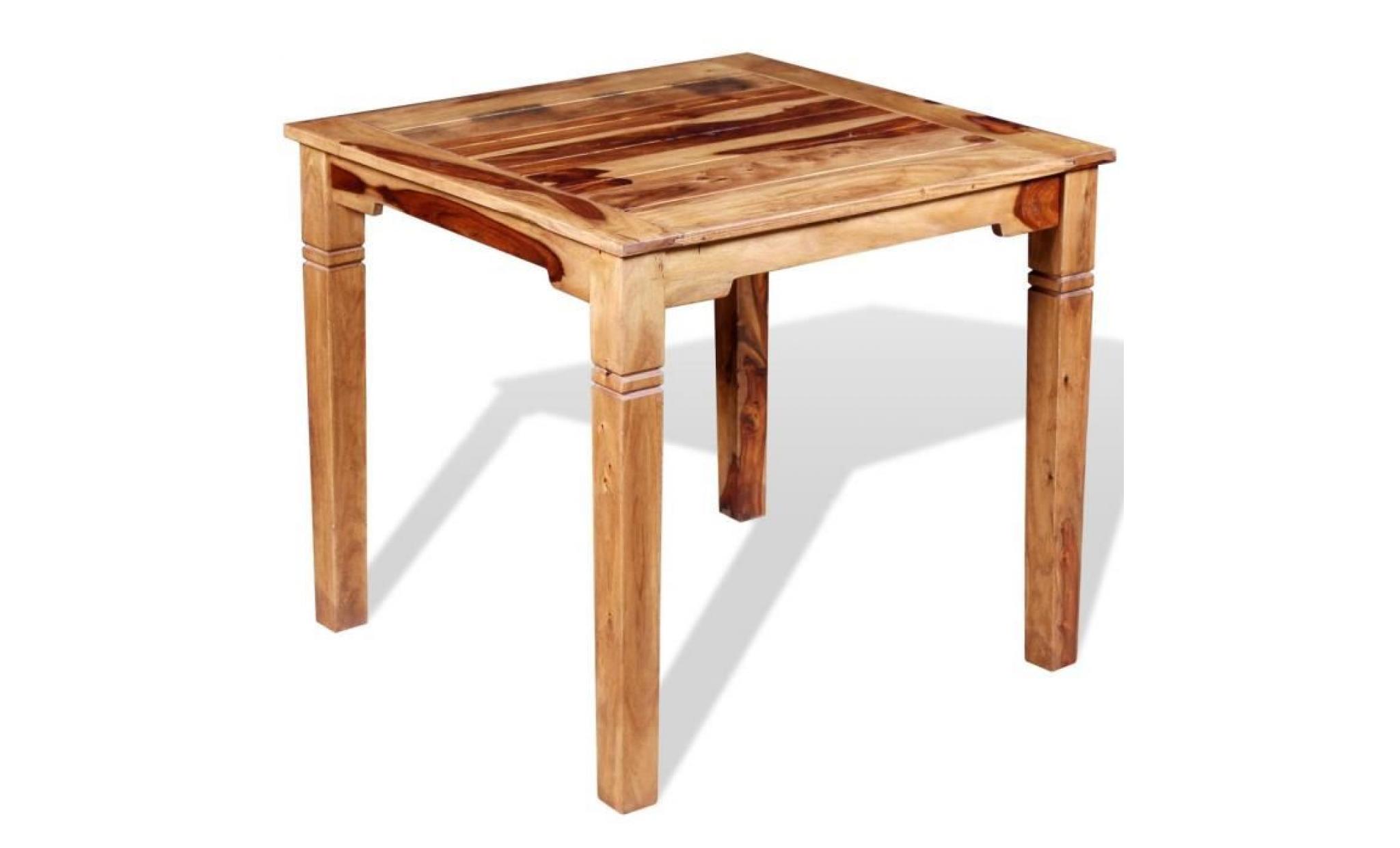 vidaxl table de salle à manger bois massif de sesham 82 x 80 x 76 cm pas cher