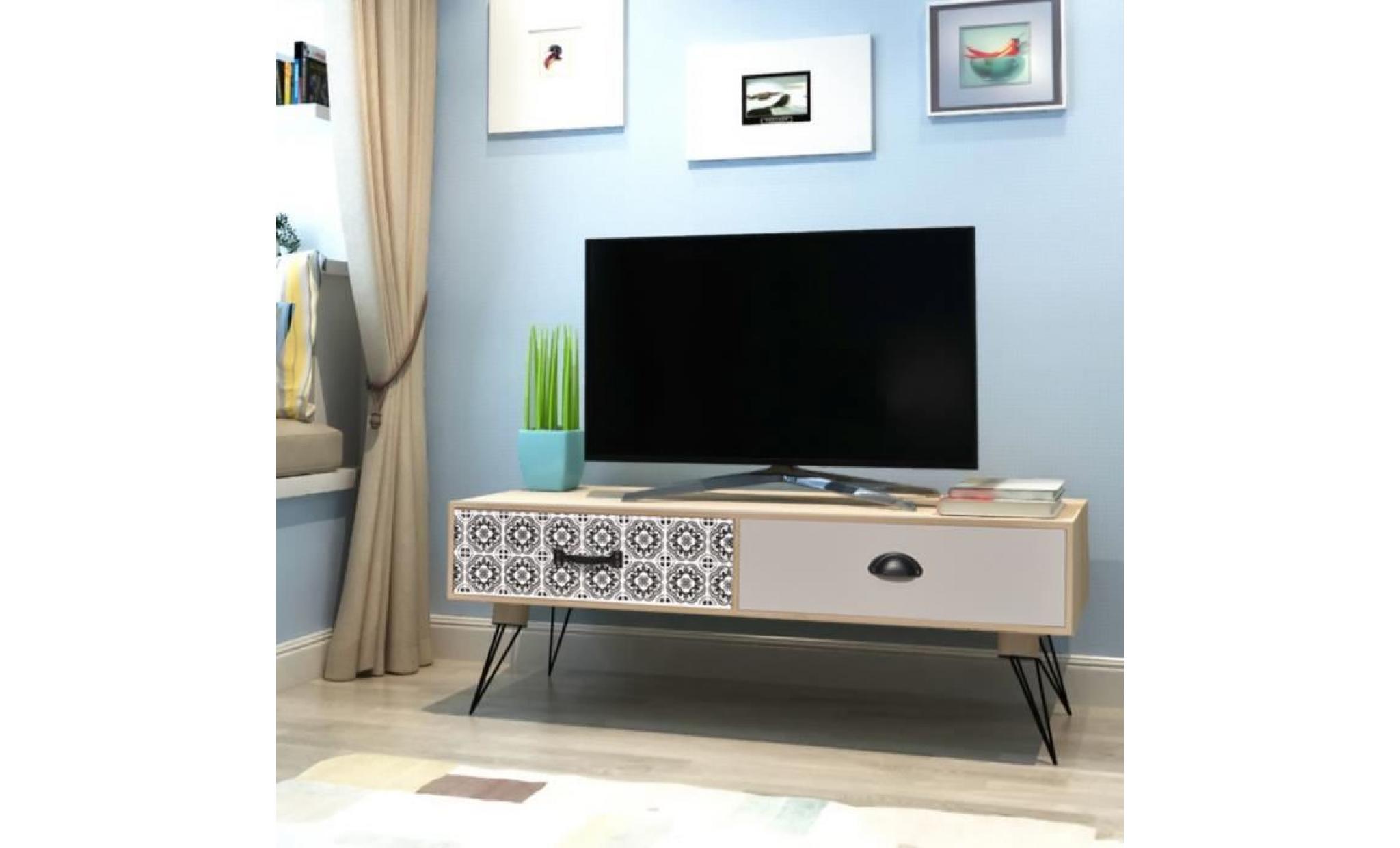 vidaxl table auxiliaire tv 100 x 40 x 35 cm marron pas cher