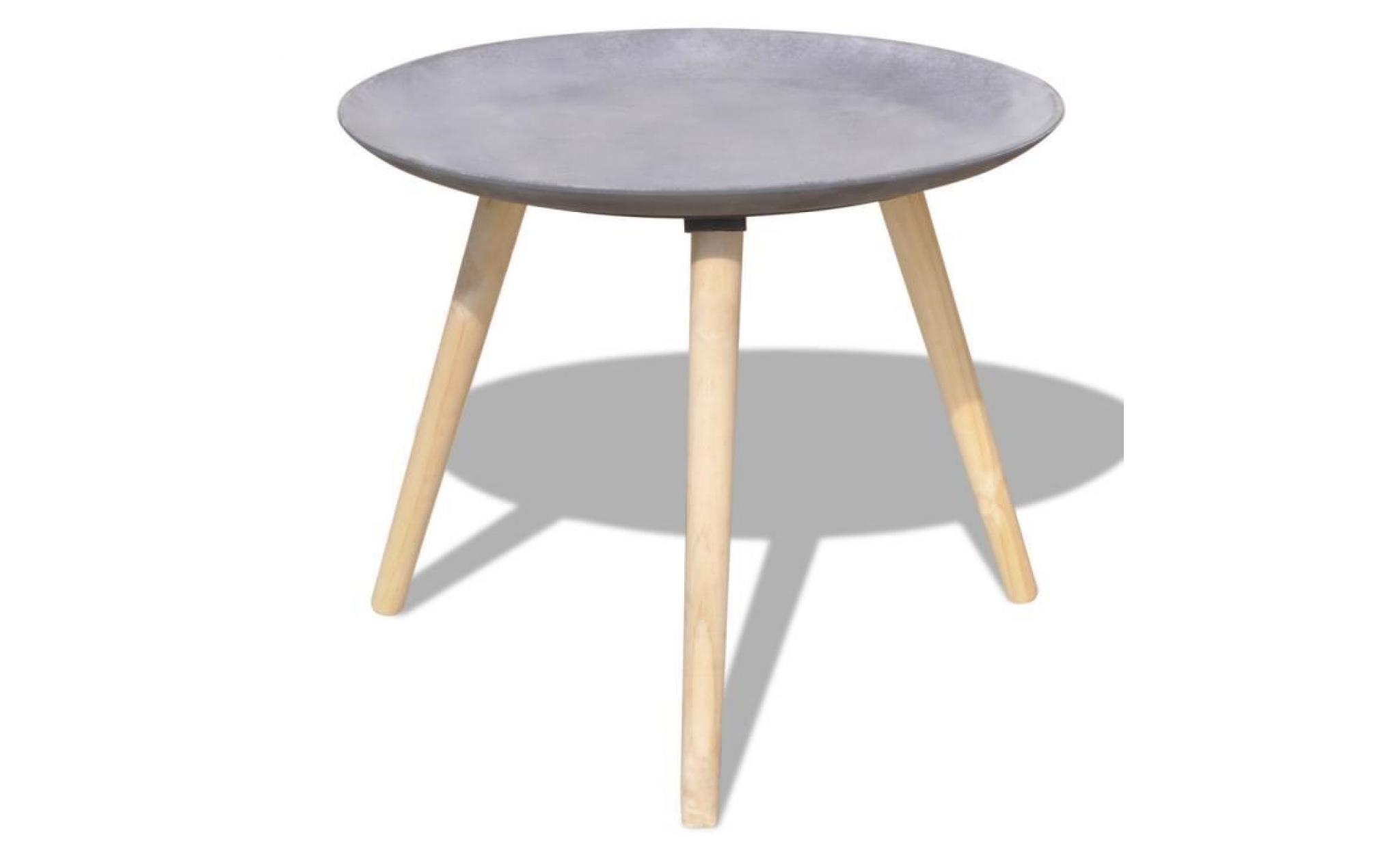 vidaxl table basse 2 pcs 55 cm et 44 cm gris cement pas cher
