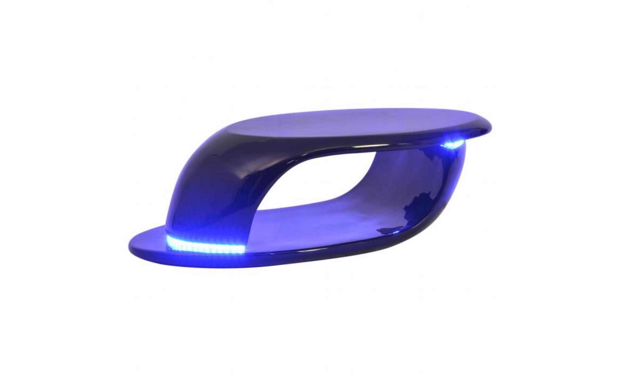 vidaxl table basse avec lumière led fibre de verre noire pas cher