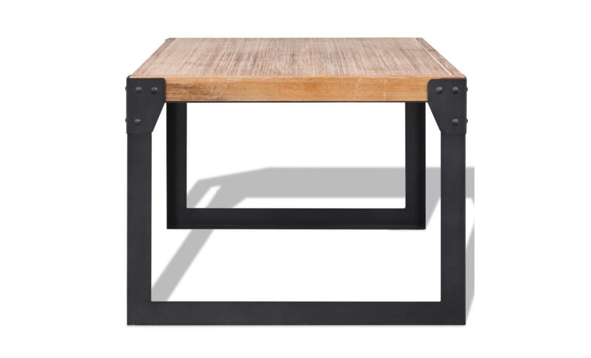 vidaxl table basse bois d'acacia massif 100 x 60 x 45 cm pas cher