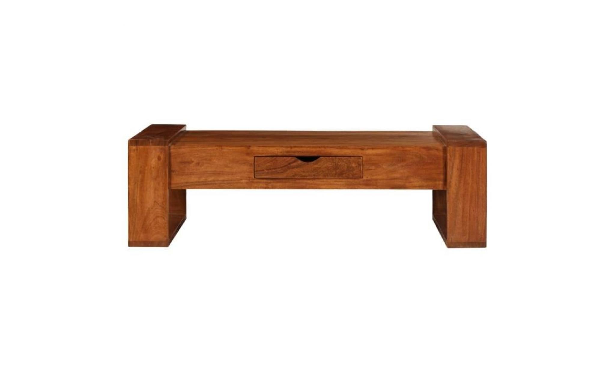 vidaxl table basse bois d'acacia solide 100 x 50 x 30 cm marron pas cher