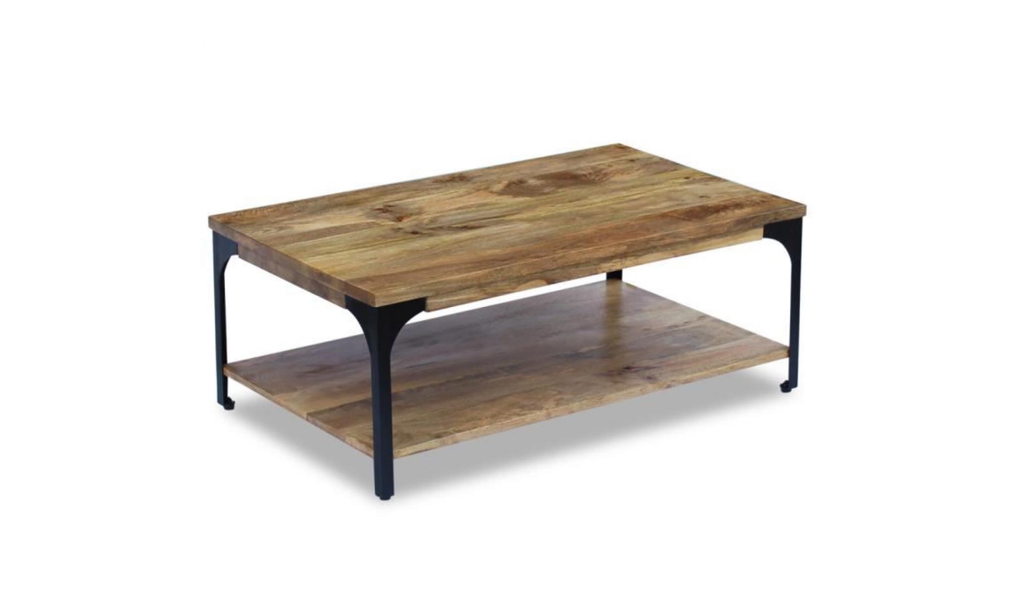 vidaxl table basse bois de manguier 100 x 60 38 cm