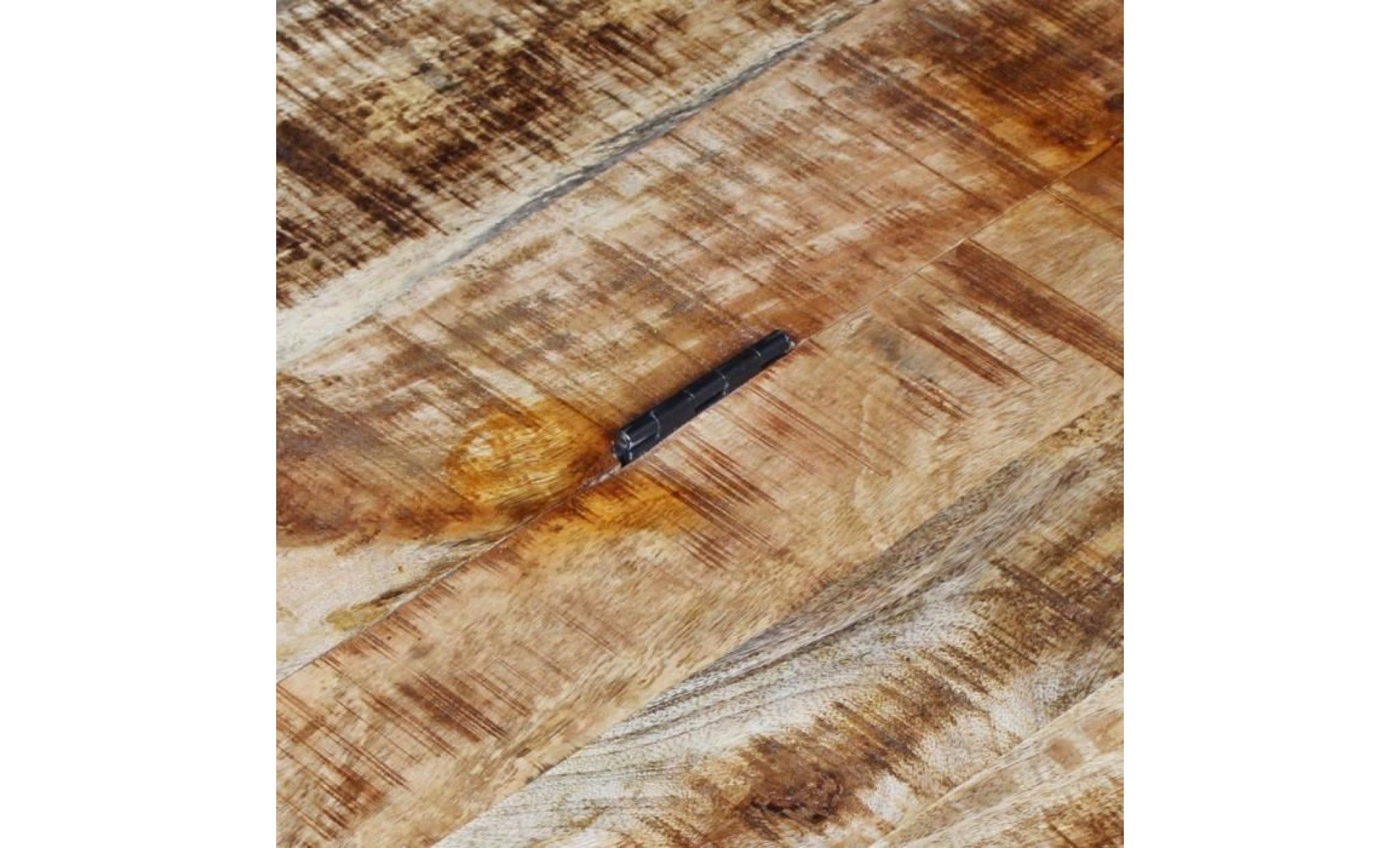 vidaxl table basse bois de manguier brut 70 x 70 x 40 cm pas cher