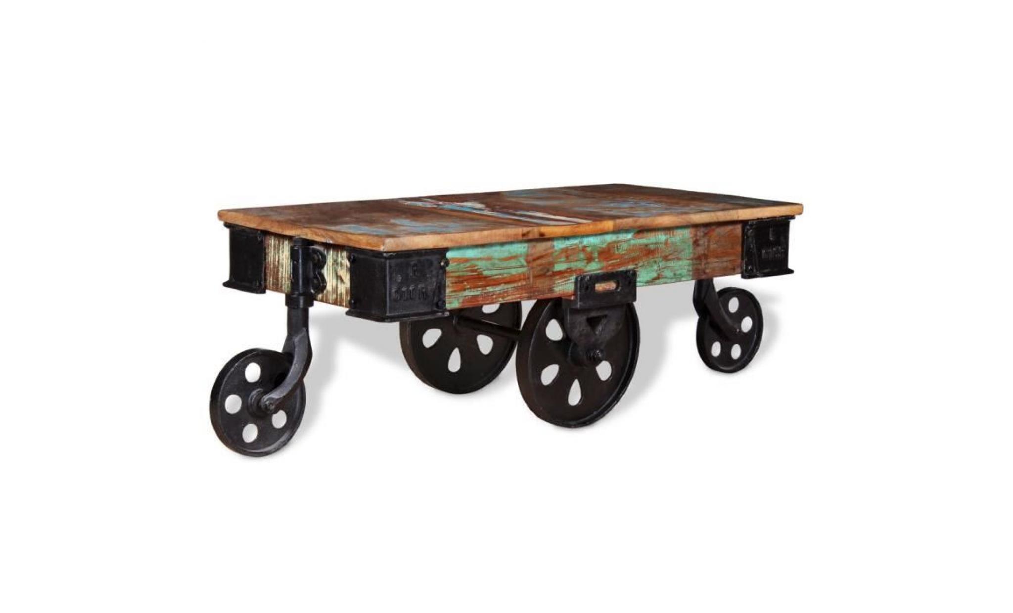 vidaxl table basse bois de récupération 90 x 45 x 35 cm