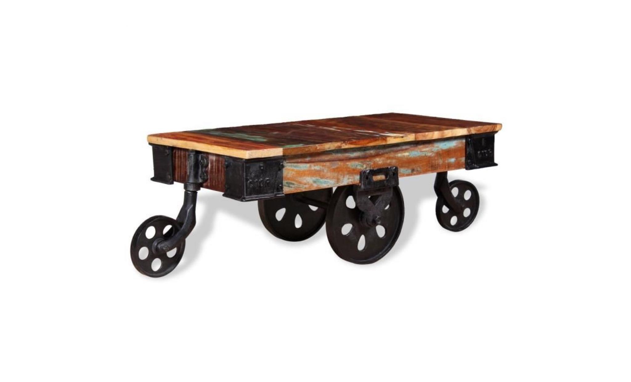 vidaxl table basse bois de récupération 90 x 45 x 35 cm pas cher