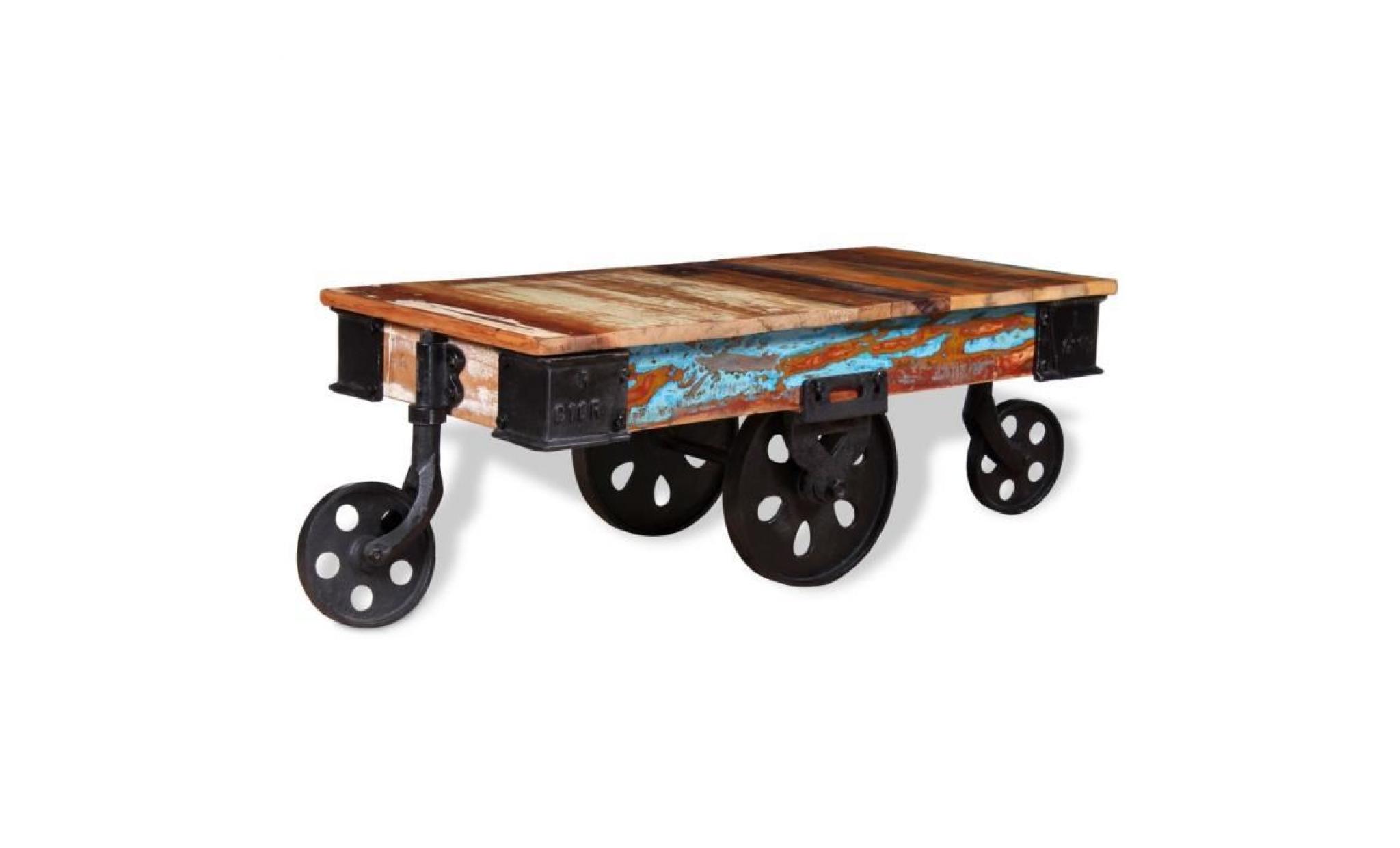 vidaxl table basse bois de récupération 90 x 45 x 35 cm pas cher