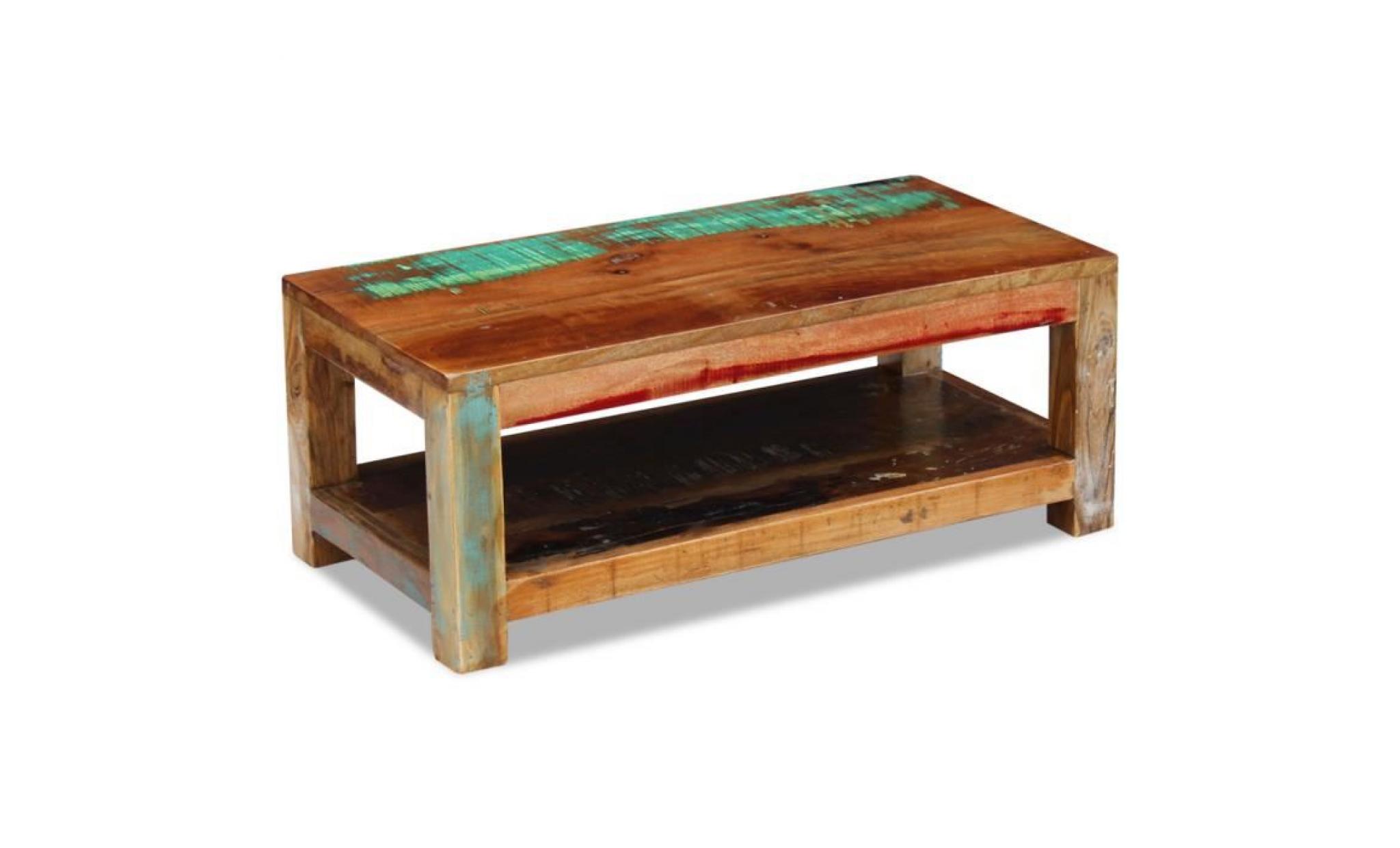 vidaxl table basse bois de récupération massif 90 x 45 35 cm