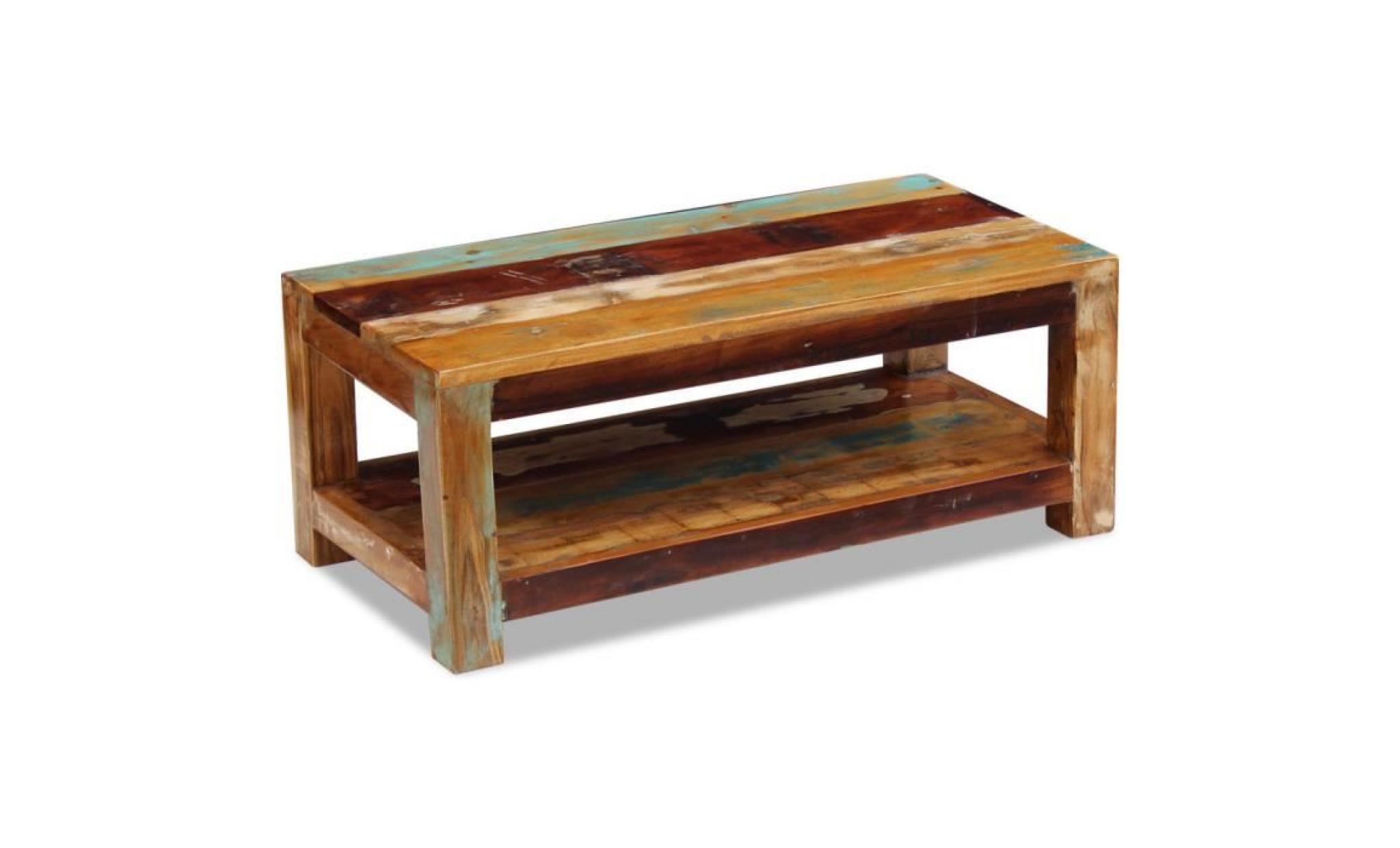 vidaxl table basse bois de récupération massif 90 x 45 35 cm pas cher