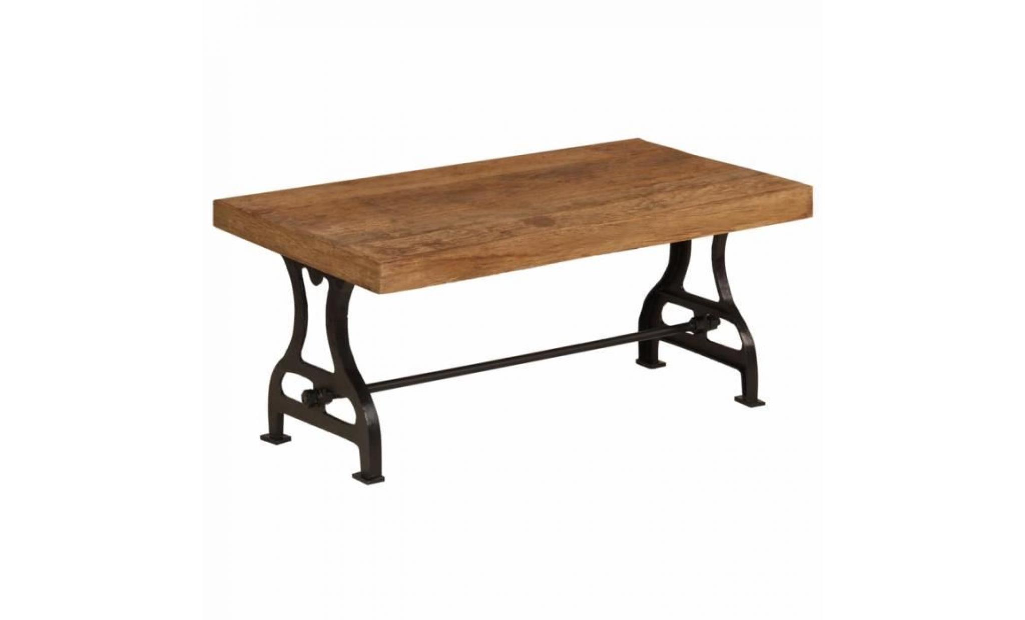vidaxl table basse bois de traverses massif 100 x 60 x 40 cm