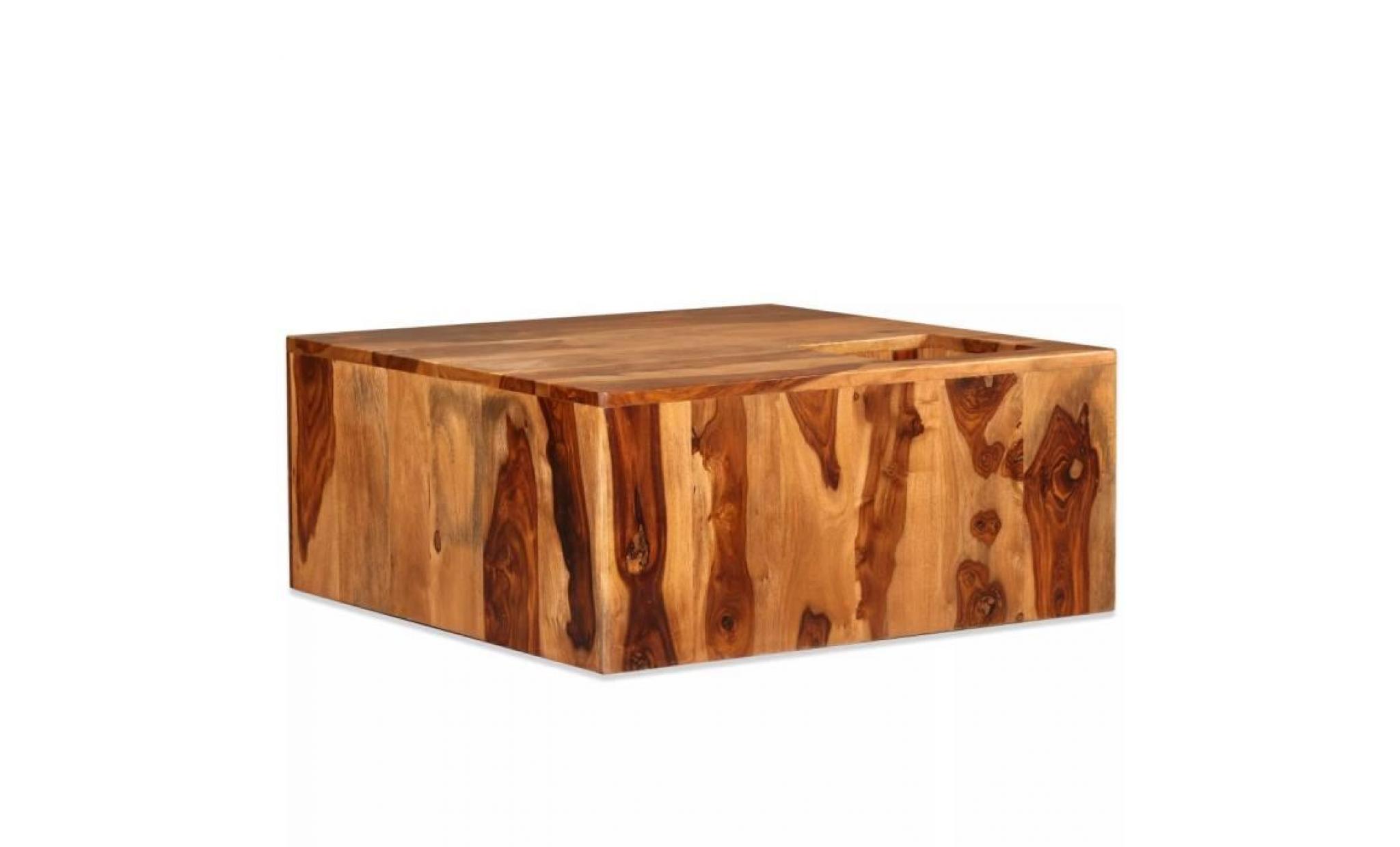 vidaxl table basse bois massif de sesham 70 x 70 x 30 cm