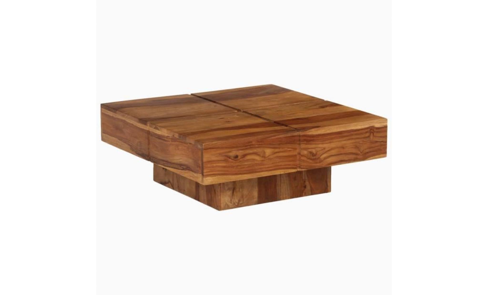 vidaxl table basse bois massif de sesham 80 x 80 x 30 cm