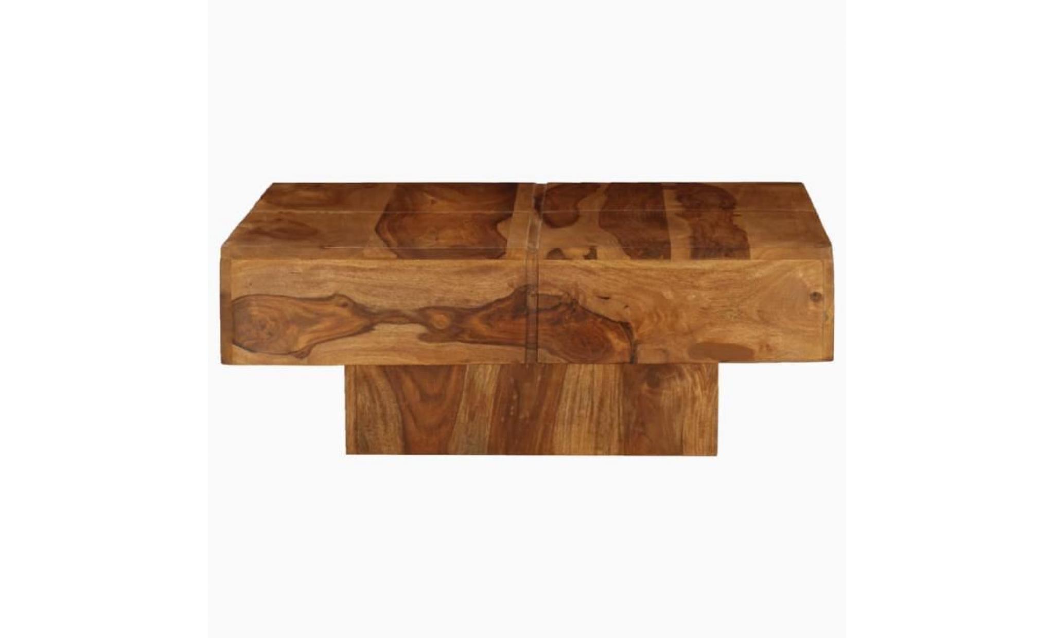 vidaxl table basse bois massif de sesham 80 x 80 x 30 cm pas cher