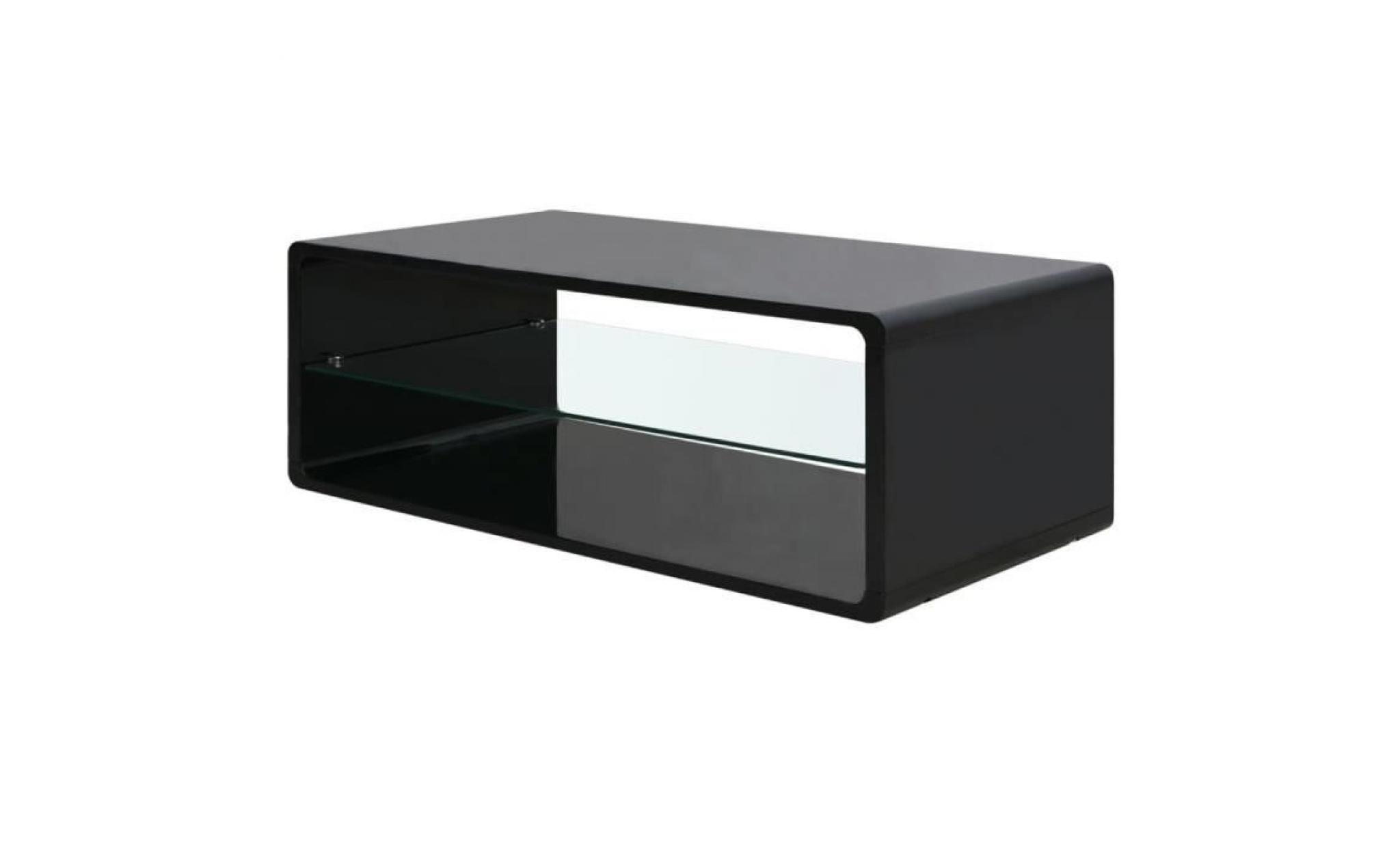 vidaxl table basse noire haute brillance