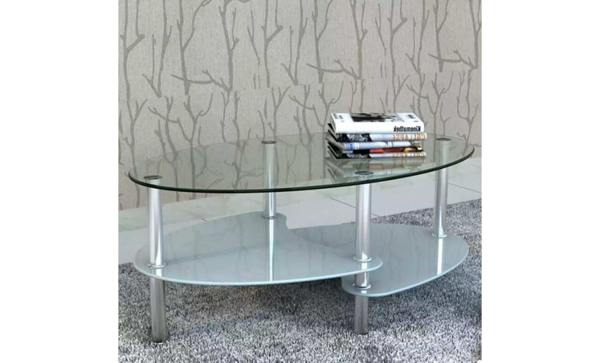 vidaxl table basse  verre transparent 90 x 45 x 43 cm