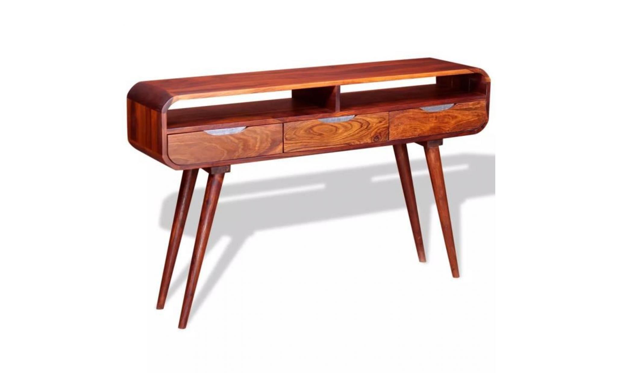 vidaxl table console bois massif de sesham 120 x 30 x 75 cm pas cher