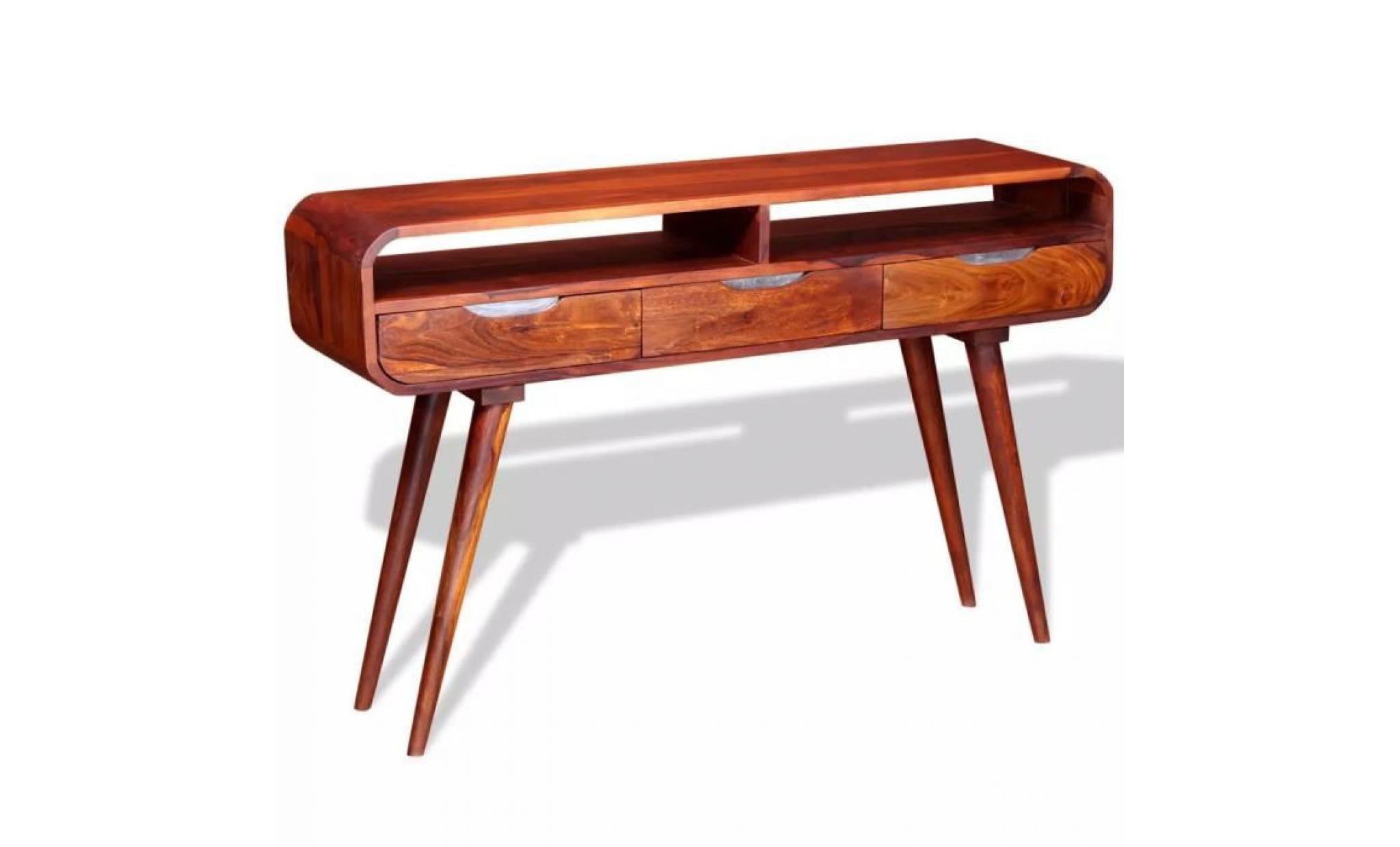 vidaxl table console bois massif de sesham 120 x 30 x 75 cm pas cher