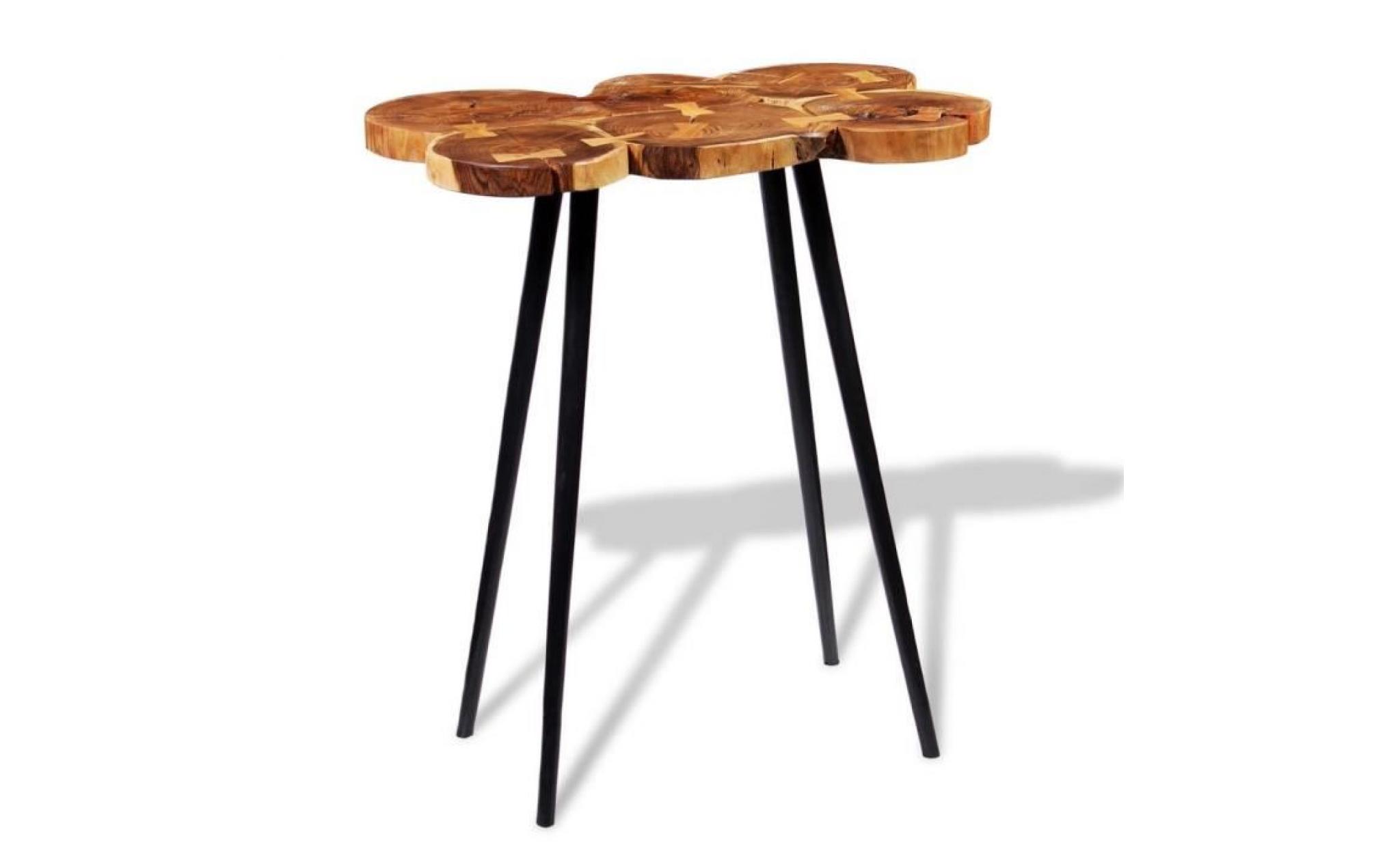 vidaxl table de bar bois d'acacia massif 90 x 60 x 110 cm pas cher