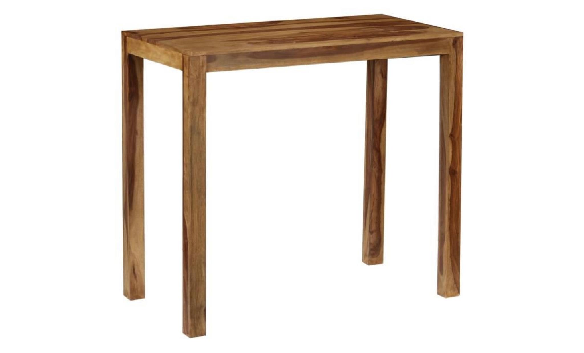 vidaxl table de bar bois de sesham massif 118 x 60 x 107 cm
