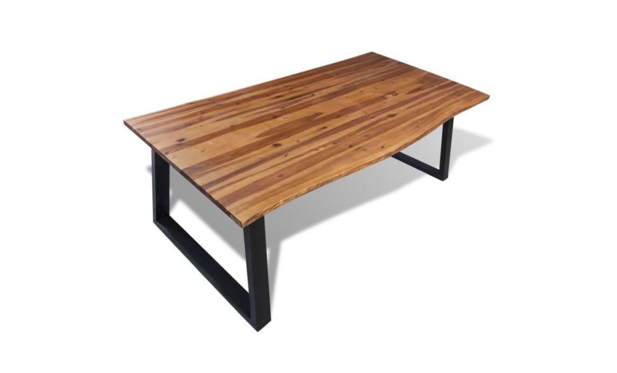vidaxl table de salle à manger 200 x 90 cm bois d'acacia massif pas cher