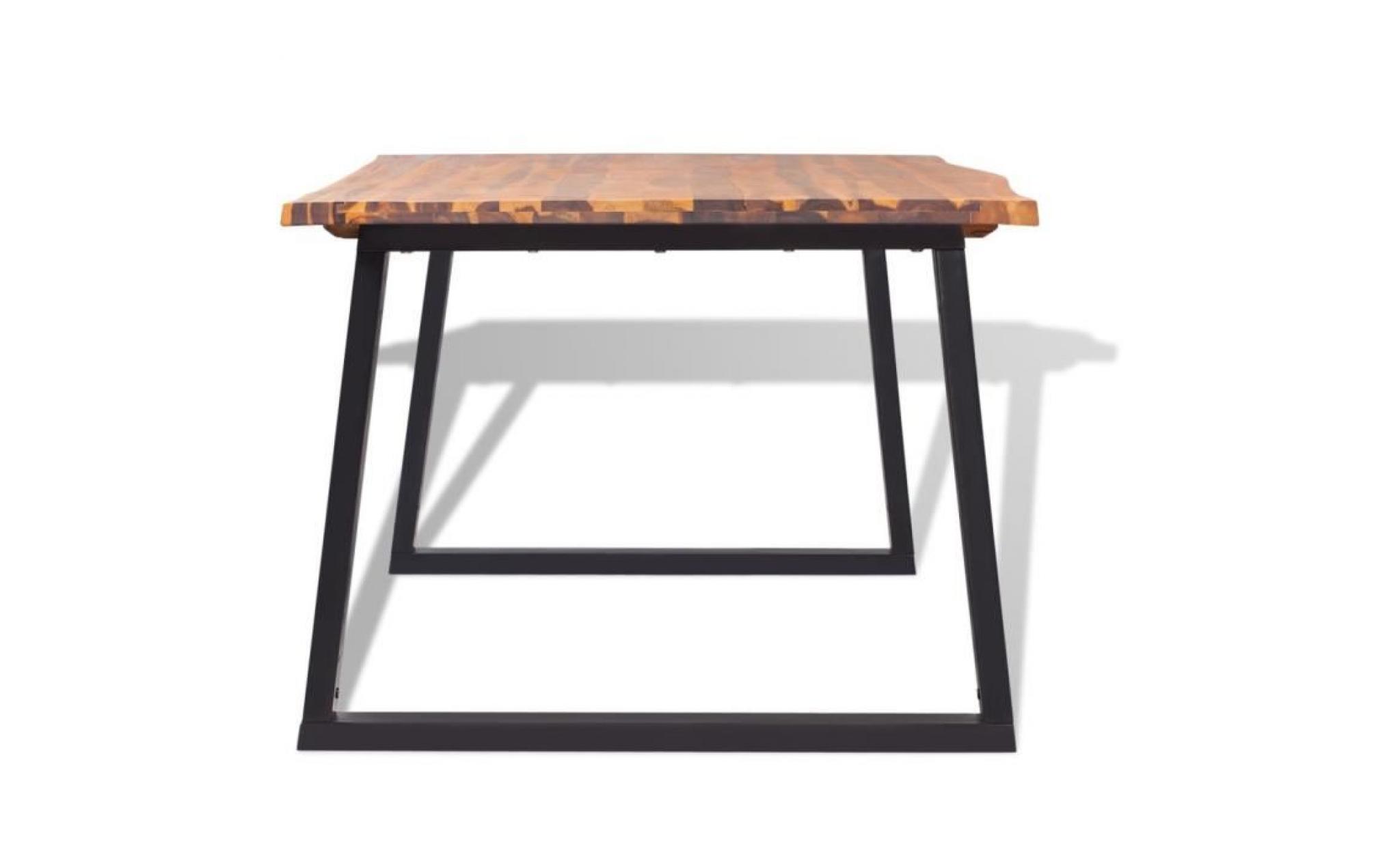 vidaxl table de salle à manger 200 x 90 cm bois d'acacia massif pas cher