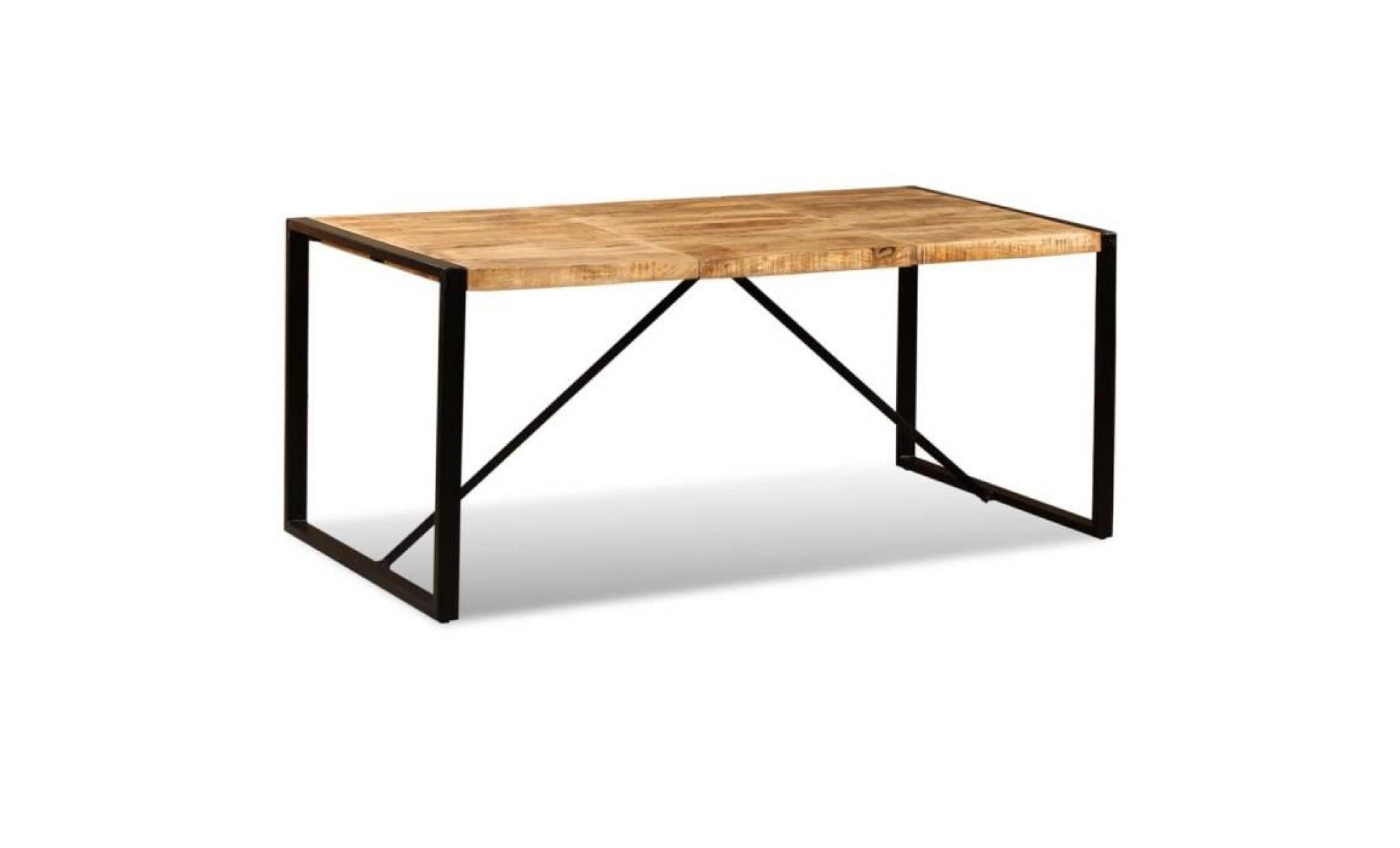 vidaxl table de salle Ã  manger bois de manguier brut 180 cm