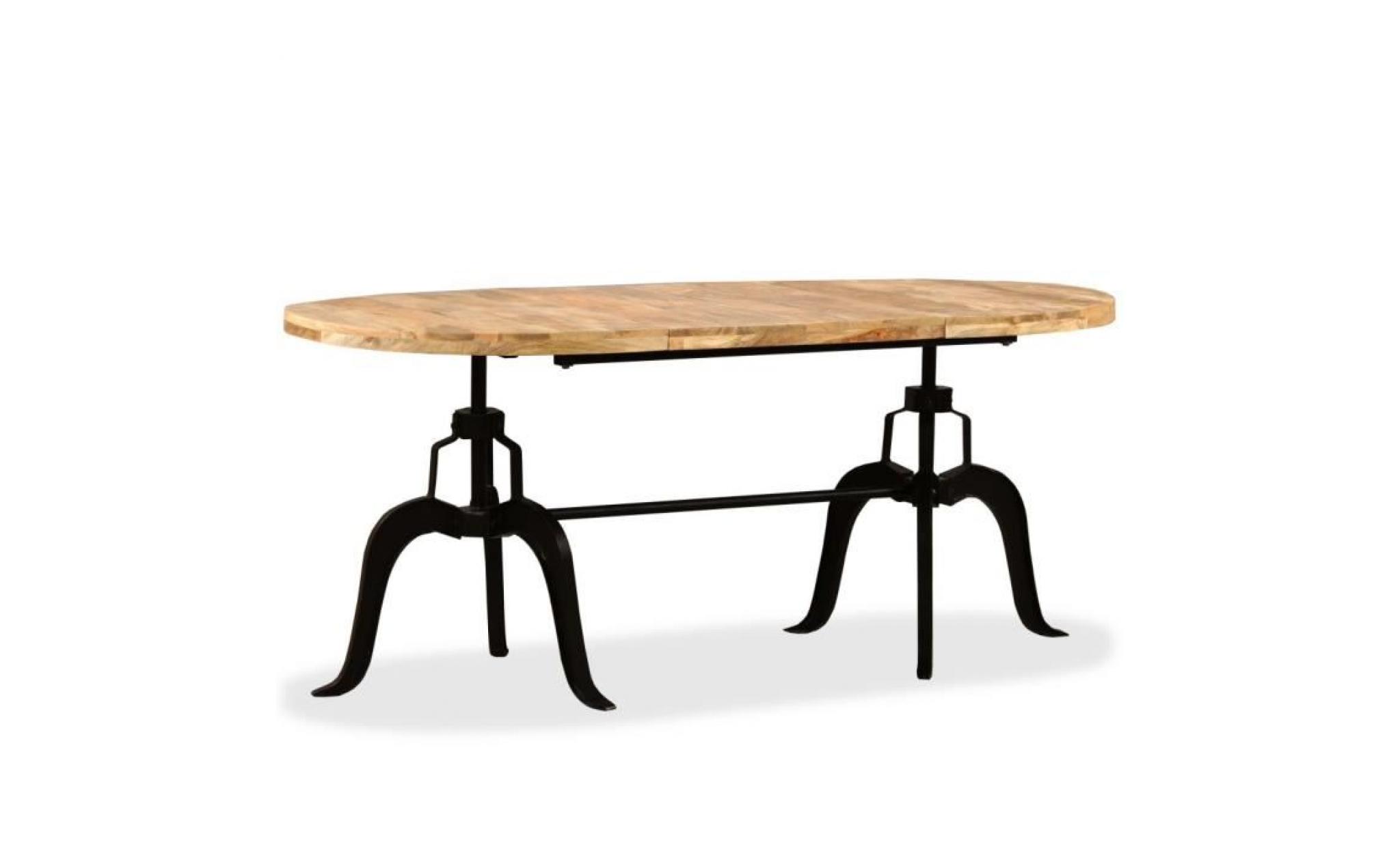 vidaxl table de salle à manger bois de manguier massif 120 cm
