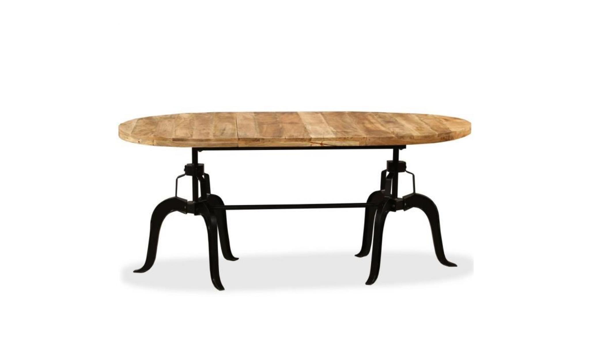 vidaxl table de salle à manger bois de manguier massif 120 cm pas cher