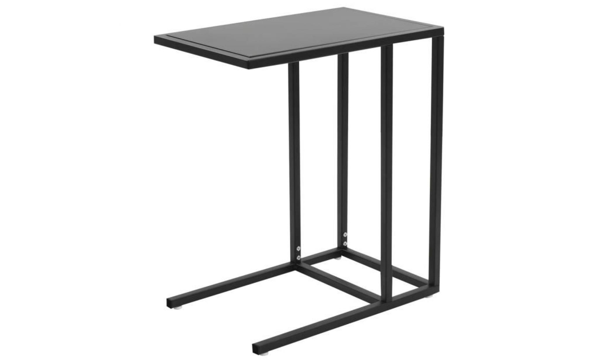 vidaxl table en c métal 35 x 55 x 65 cm noir