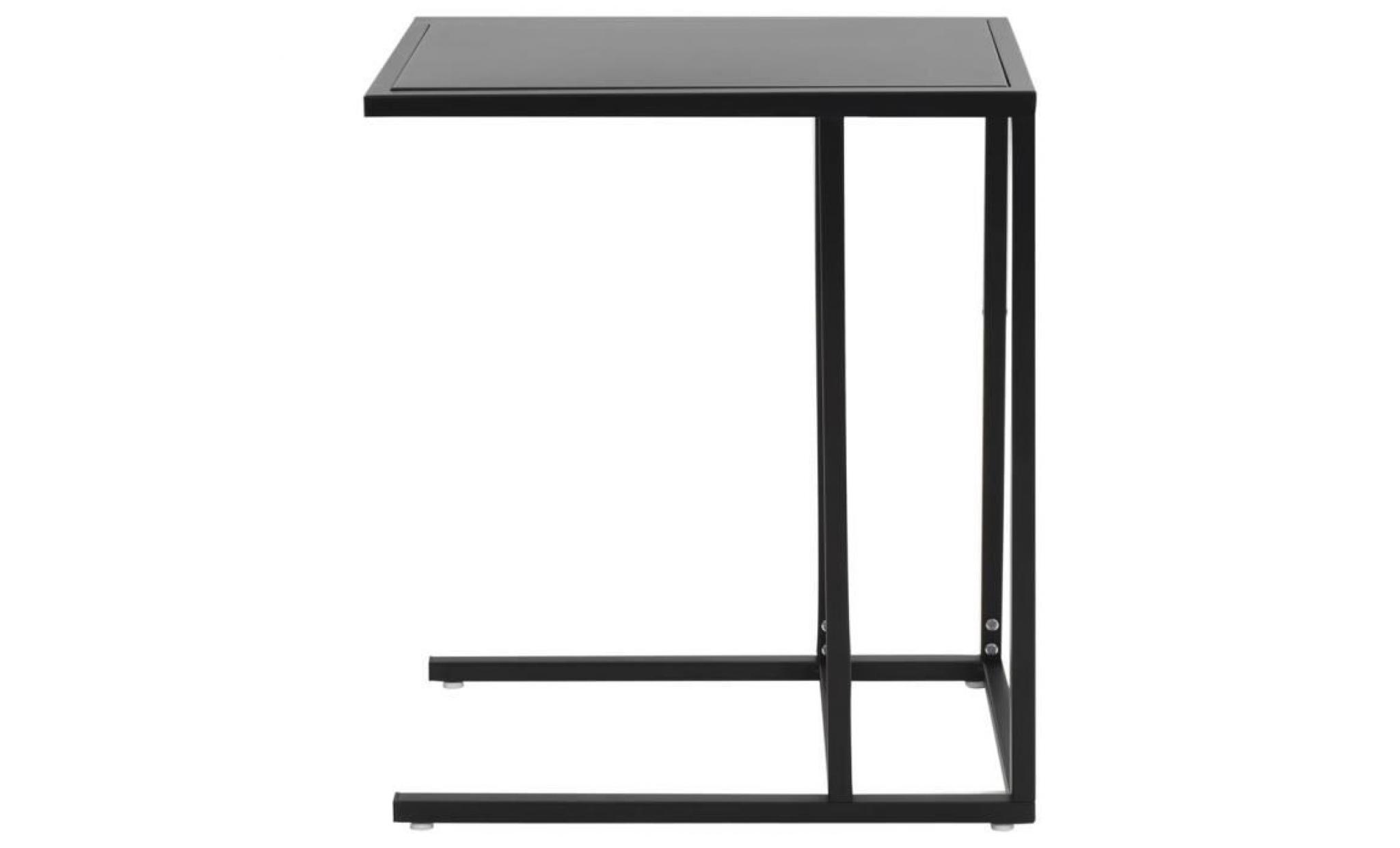 vidaxl table en c métal 35 x 55 x 65 cm noir pas cher
