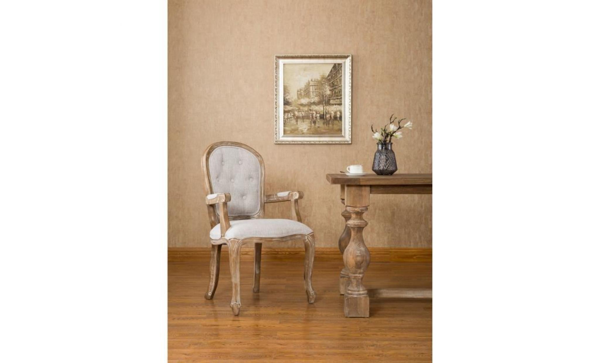 villandry fauteuil chesterfield   lin gris   l 56 x p 61 cm pas cher
