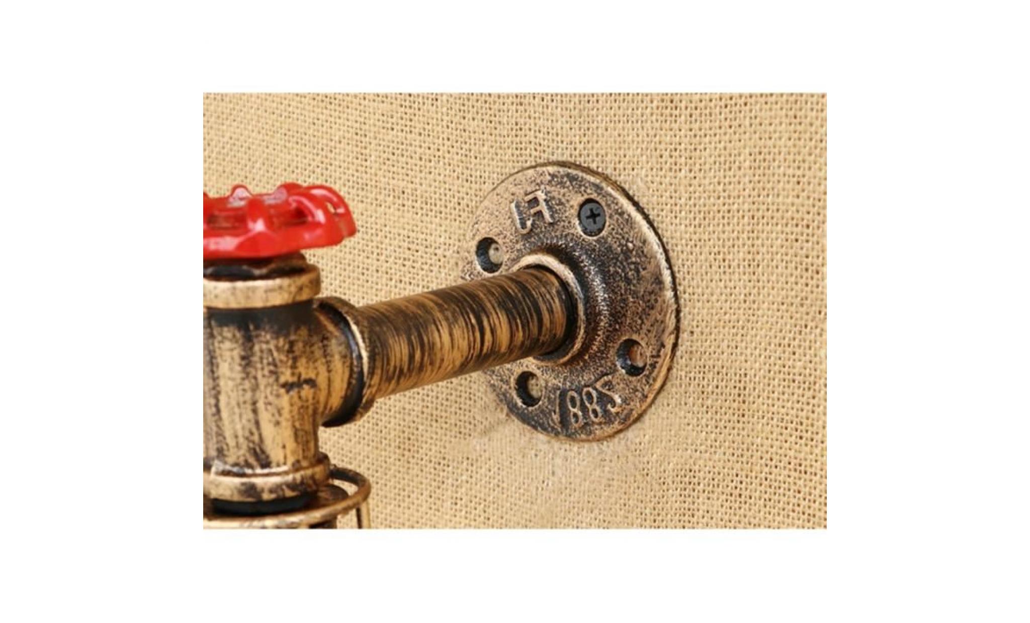 vintage en fer forgé steampunk appliques murales tuyau d'eau rustique industrielle en cage fer pour salon couloir pas cher