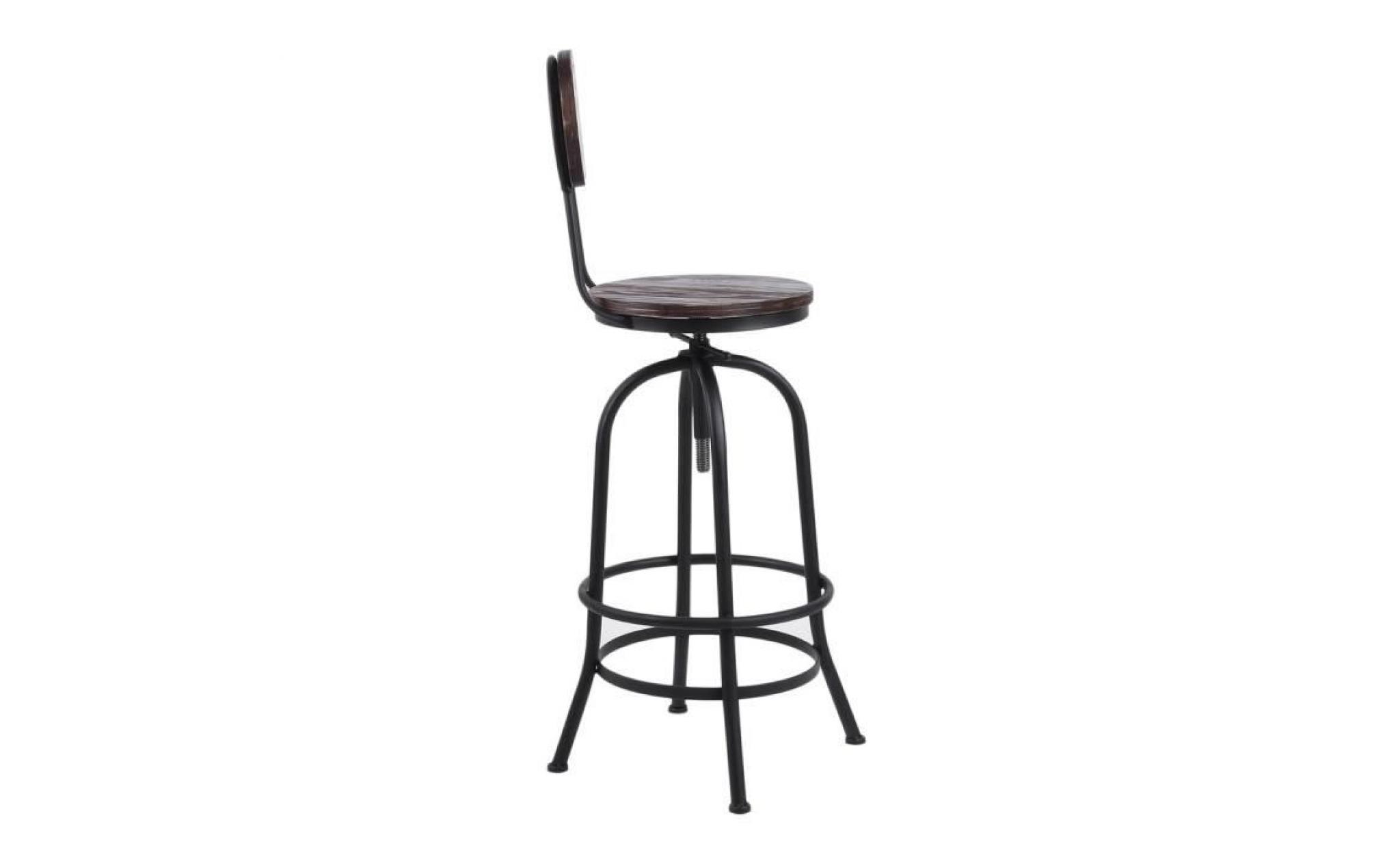 vintage tabouret de bar en métal et bois chaise de café  bistrot 39 * 39 * 108 123 cm pas cher