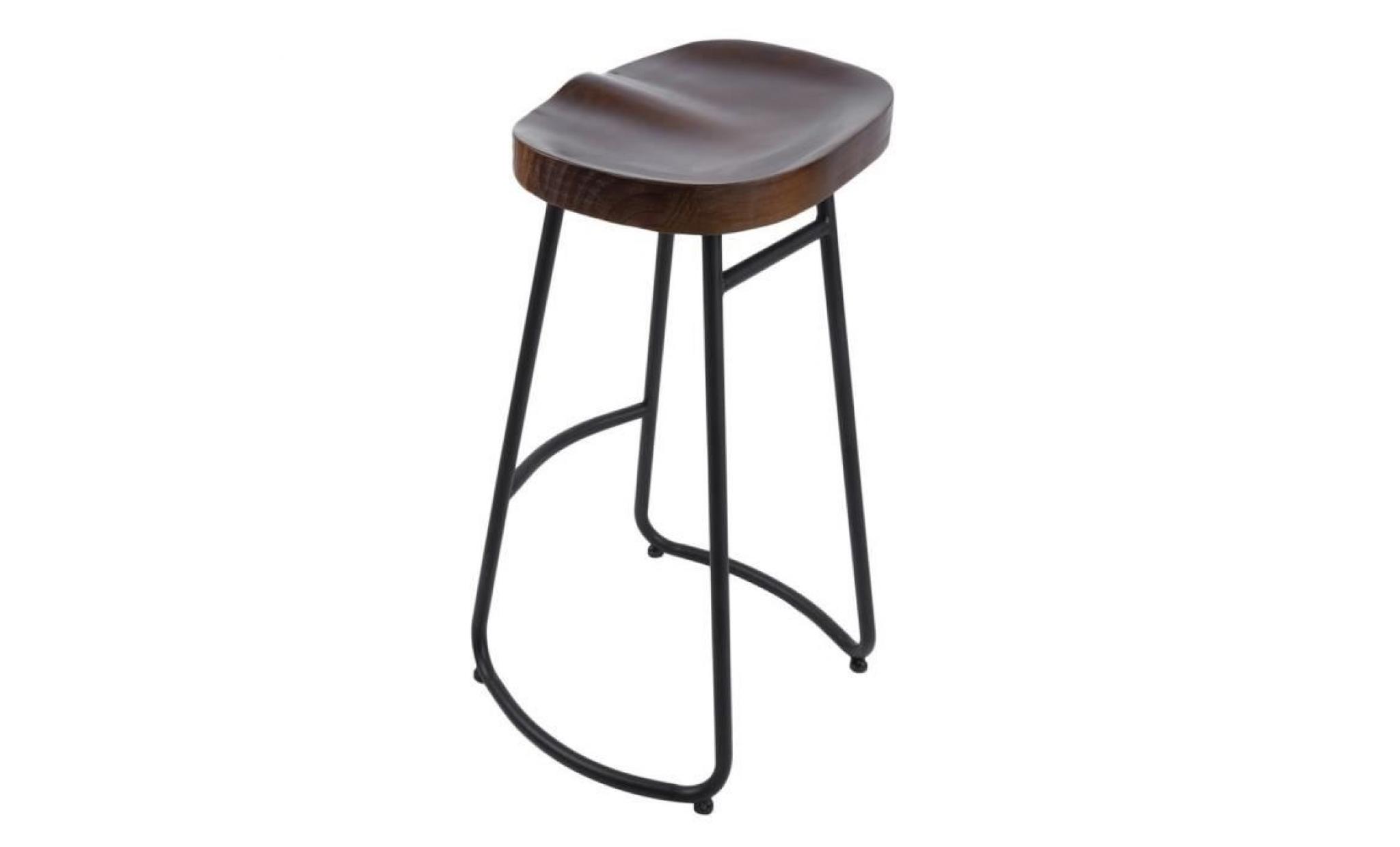 vintage tabouret haut de bar en bois et métal chaise de salle à manger  approx.42*38*72cm pas cher