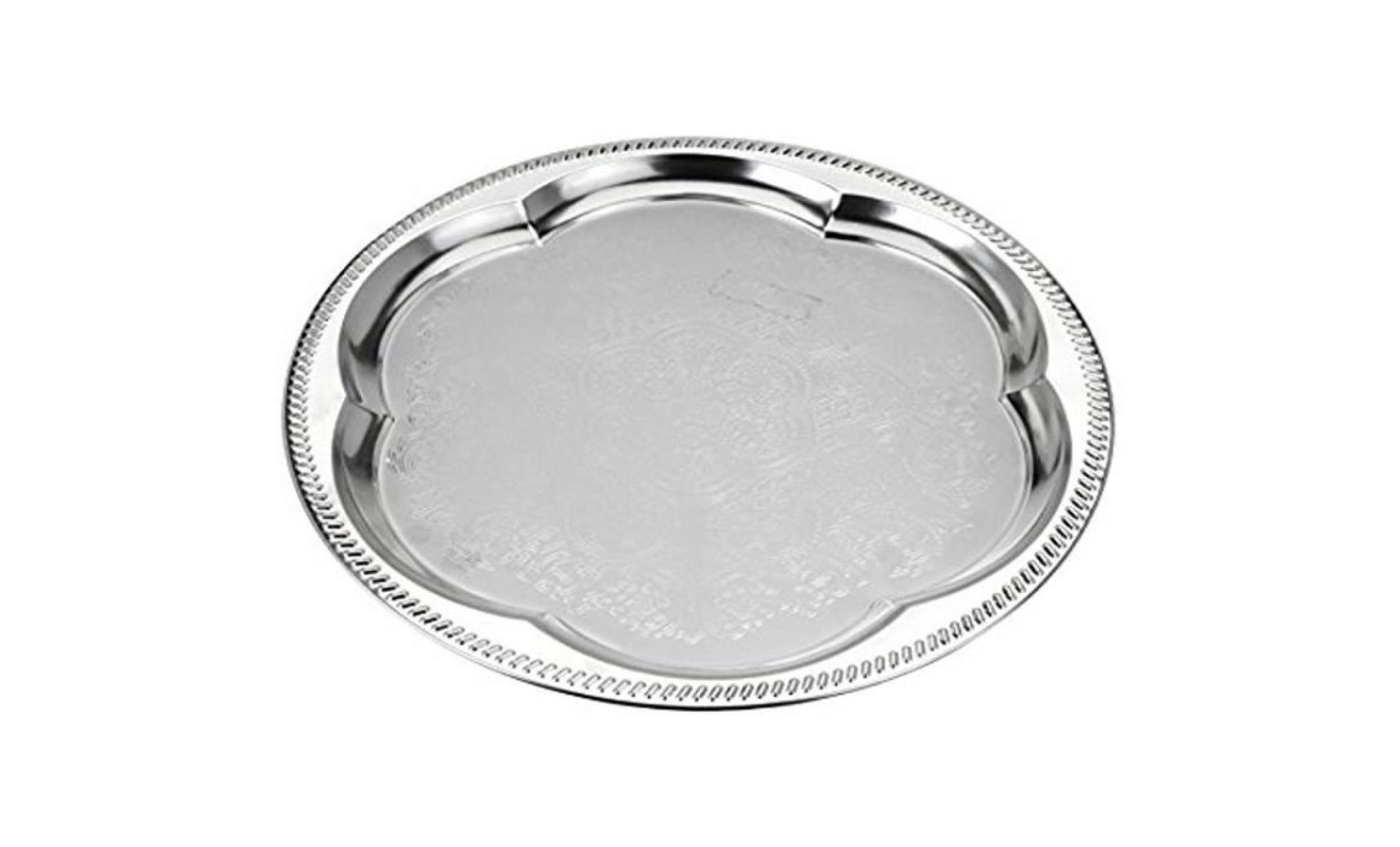 viscio trading polished round tray, aluminium, steel, 35 x 35 x 35 cm