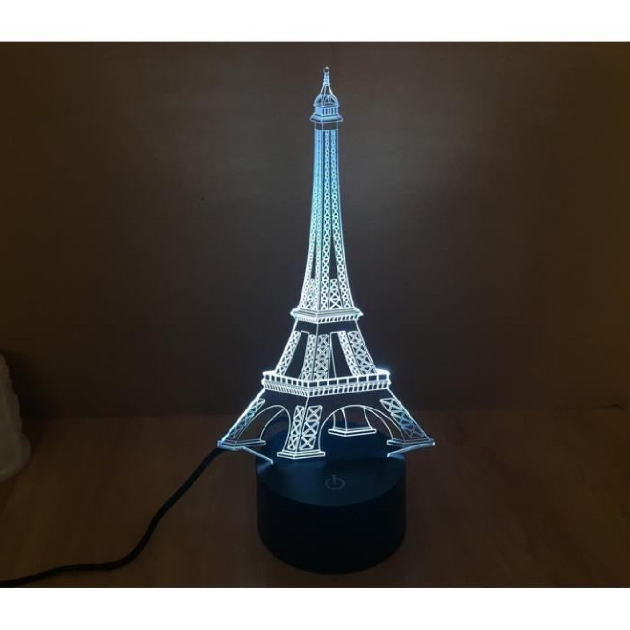 Vision 3D stéréoscopique Tour Eiffel Lampes de table