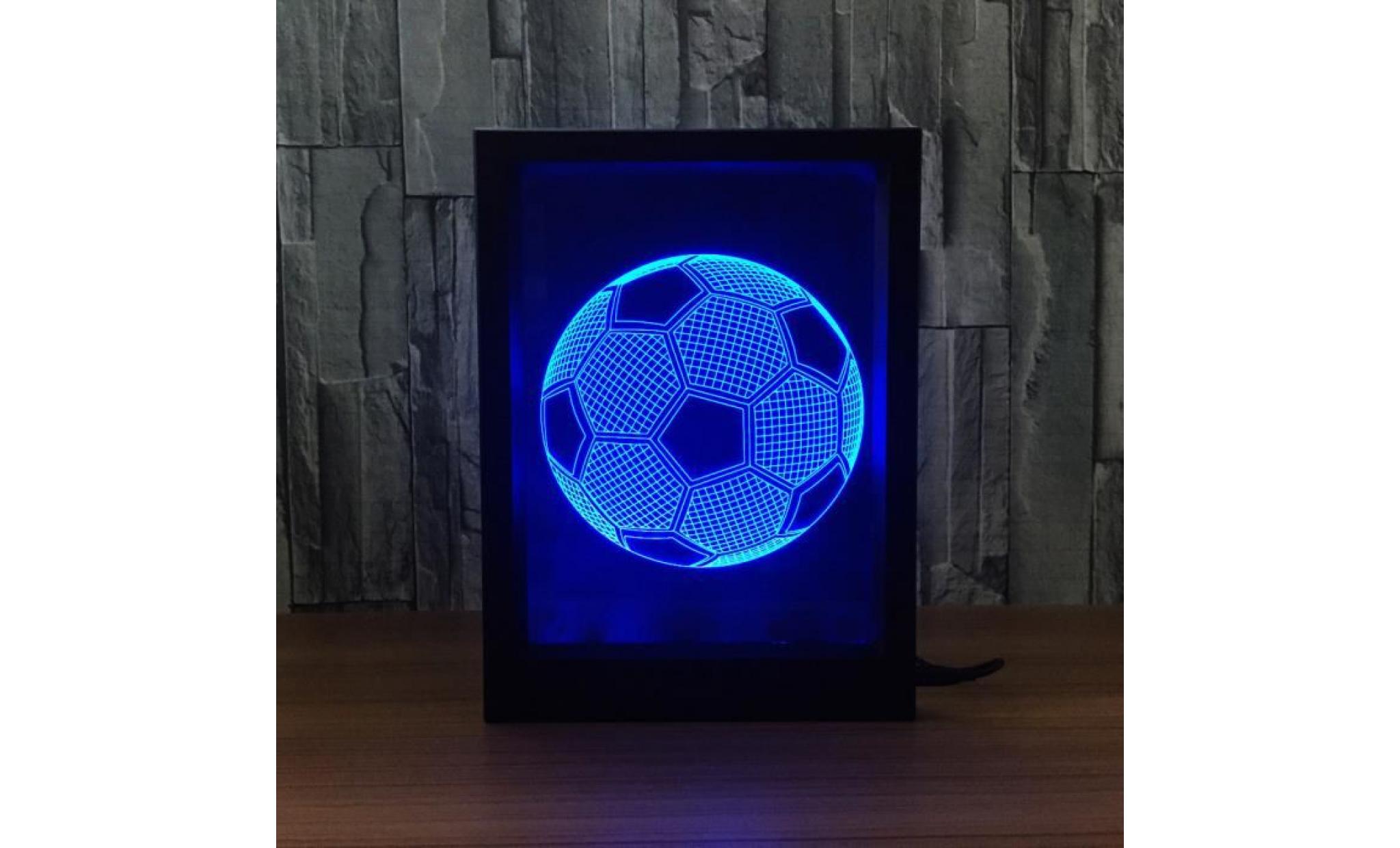 vivieronmies®3d illusion optique lampes led nuit lumière football photo cadre creative cadeau visual  mm351 pas cher