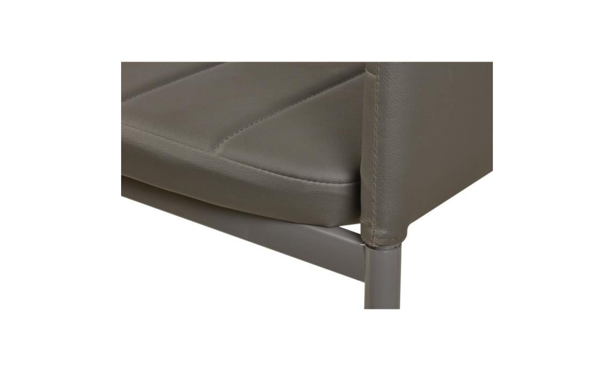 vogue lot de 4 chaises de salle à manger   simili gris foncé   style contemporain   l 43,5 x p 52 cm pas cher