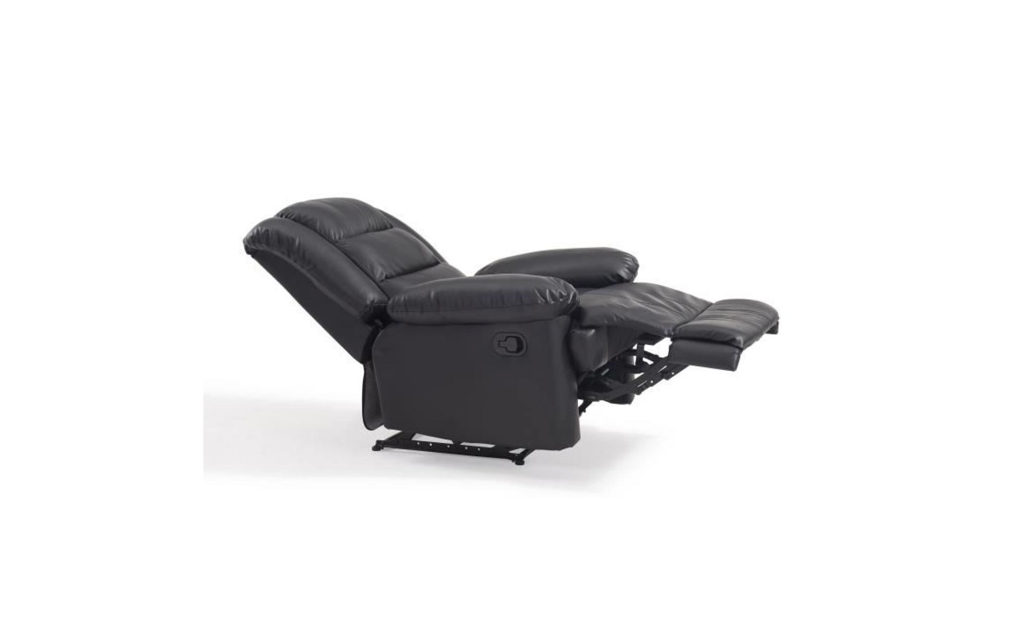 volupto fauteuil de relaxation en cuir noir   contemporain   p 85 cm