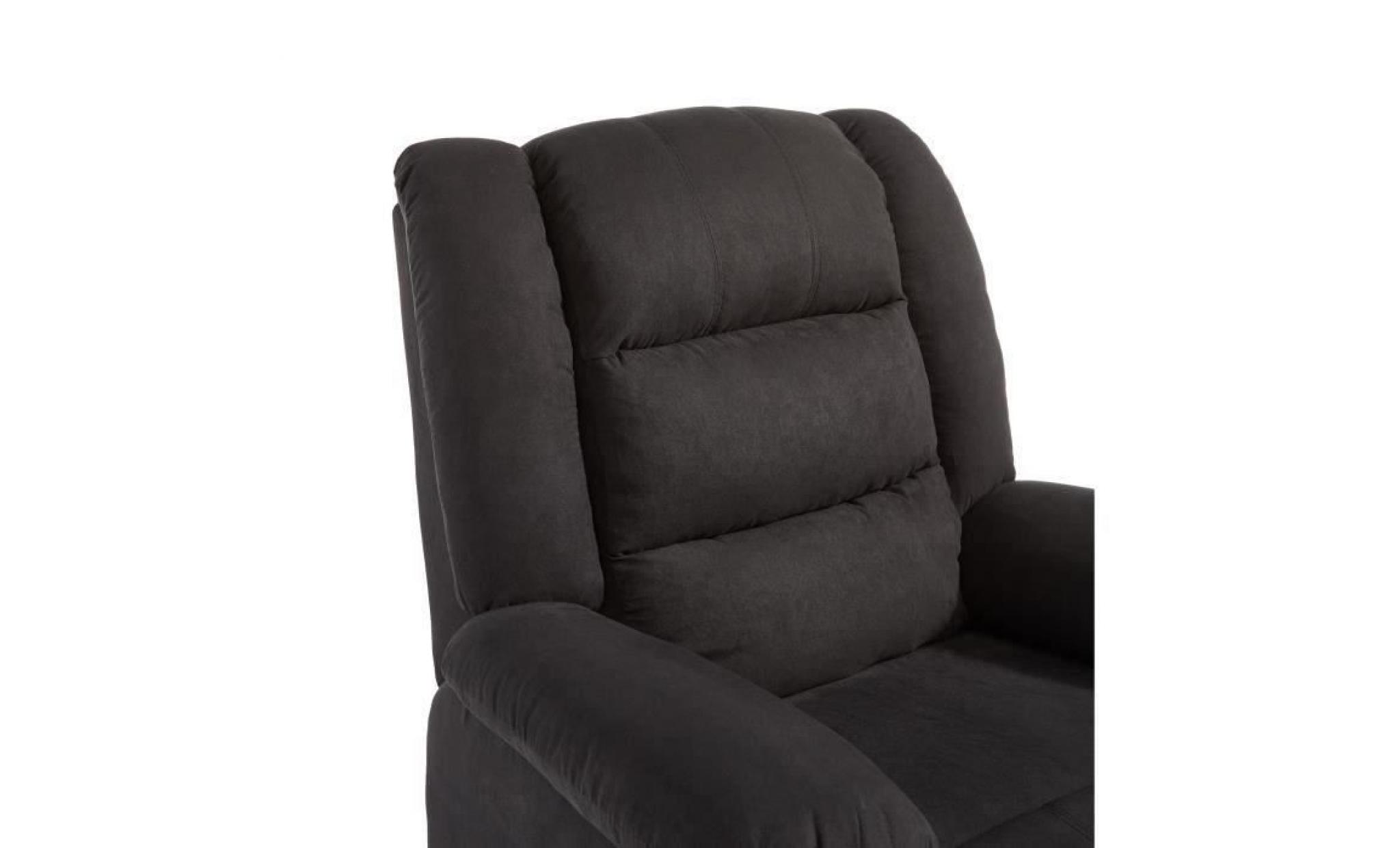 volupto fauteuil de relaxation en tissu noir   contemporain   p 85 cm pas cher