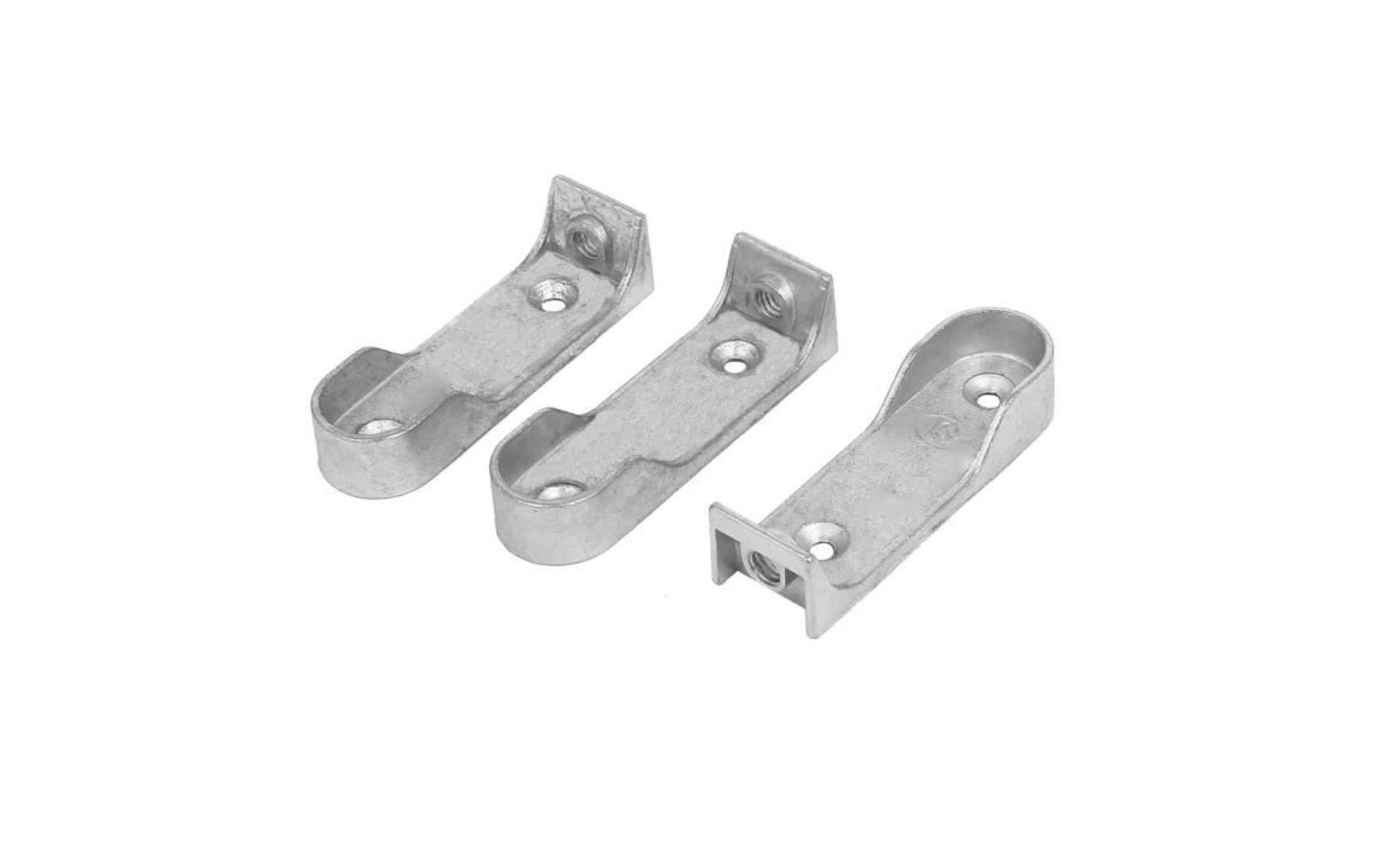wardrobe rod end rail supports brackets holder silver tone 3pcs for 16mm tube