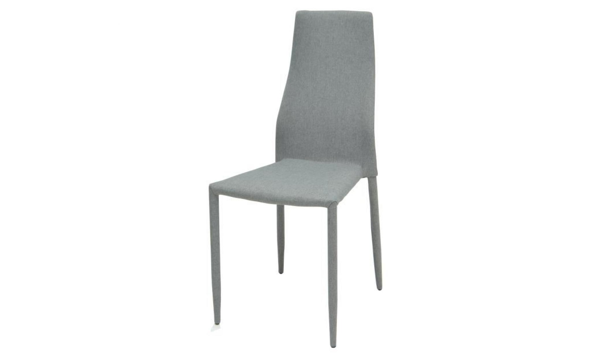 wendy lot de 6 chaises   tissu gris   h 95 cm
