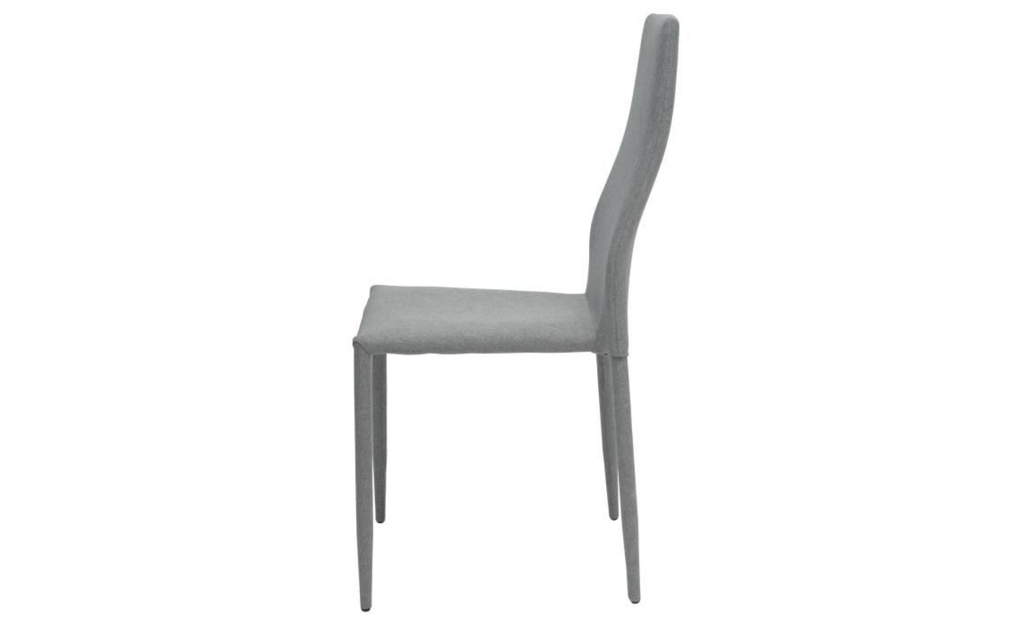 wendy lot de 6 chaises   tissu gris   h 95 cm pas cher