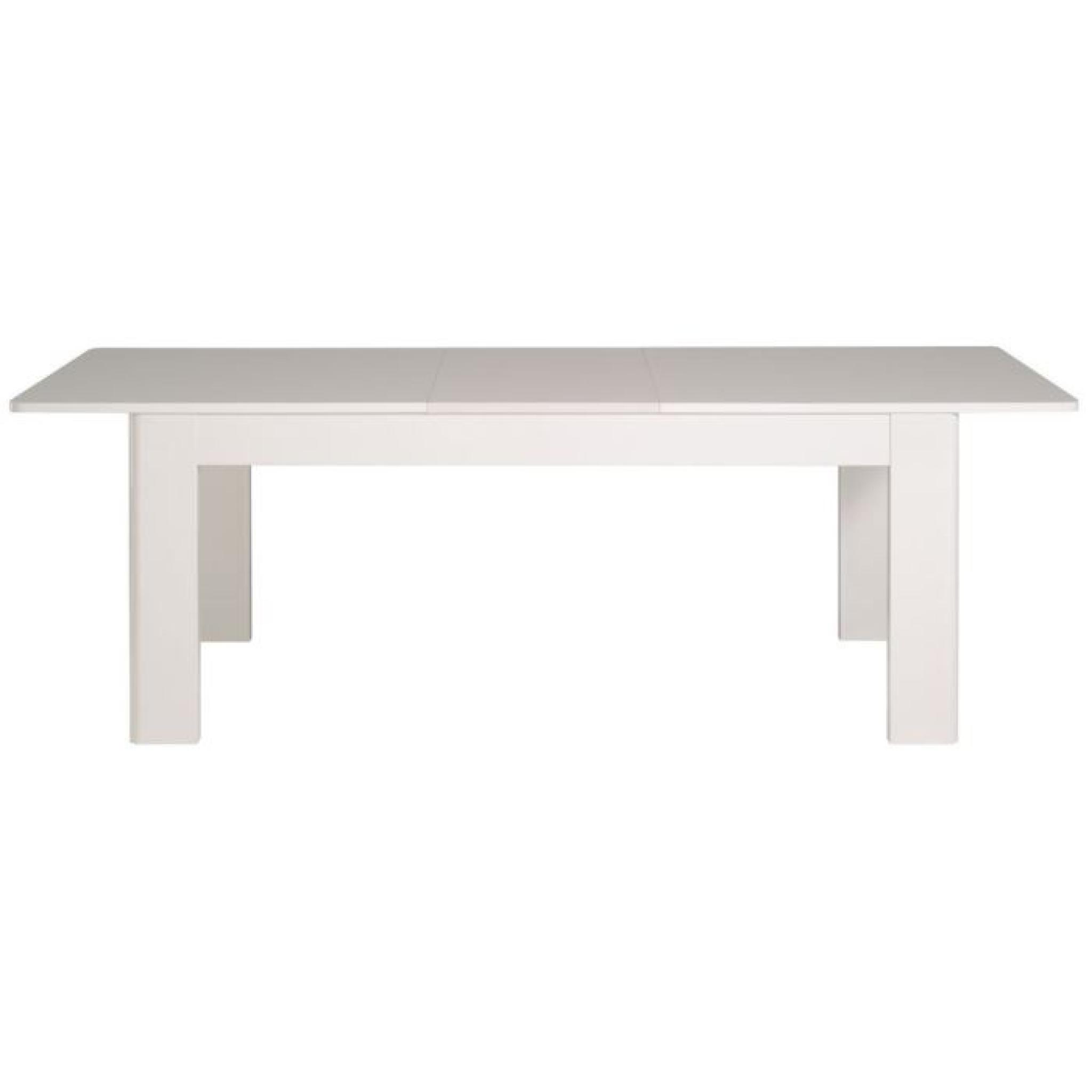 WHITE Table extensible 180/230 cm blanc brillant pas cher