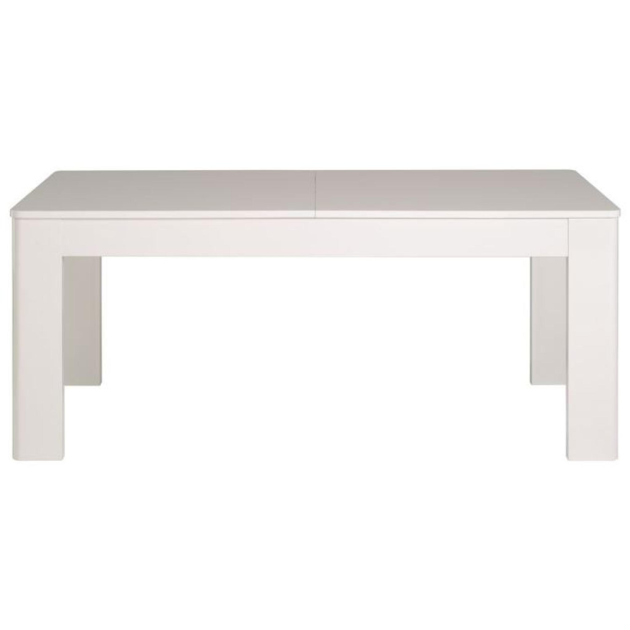 WHITE Table extensible 180/230 cm blanc brillant pas cher