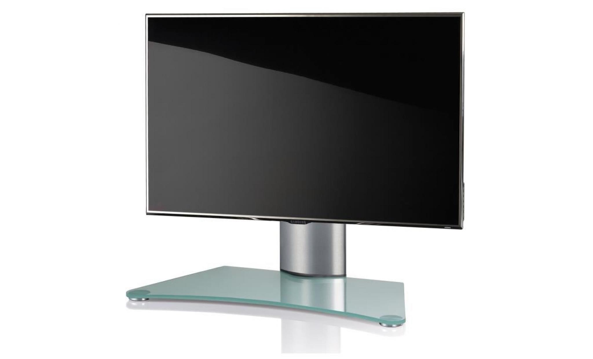windoxa support fixe pour tv écran plat verre opaque pied gris pas cher