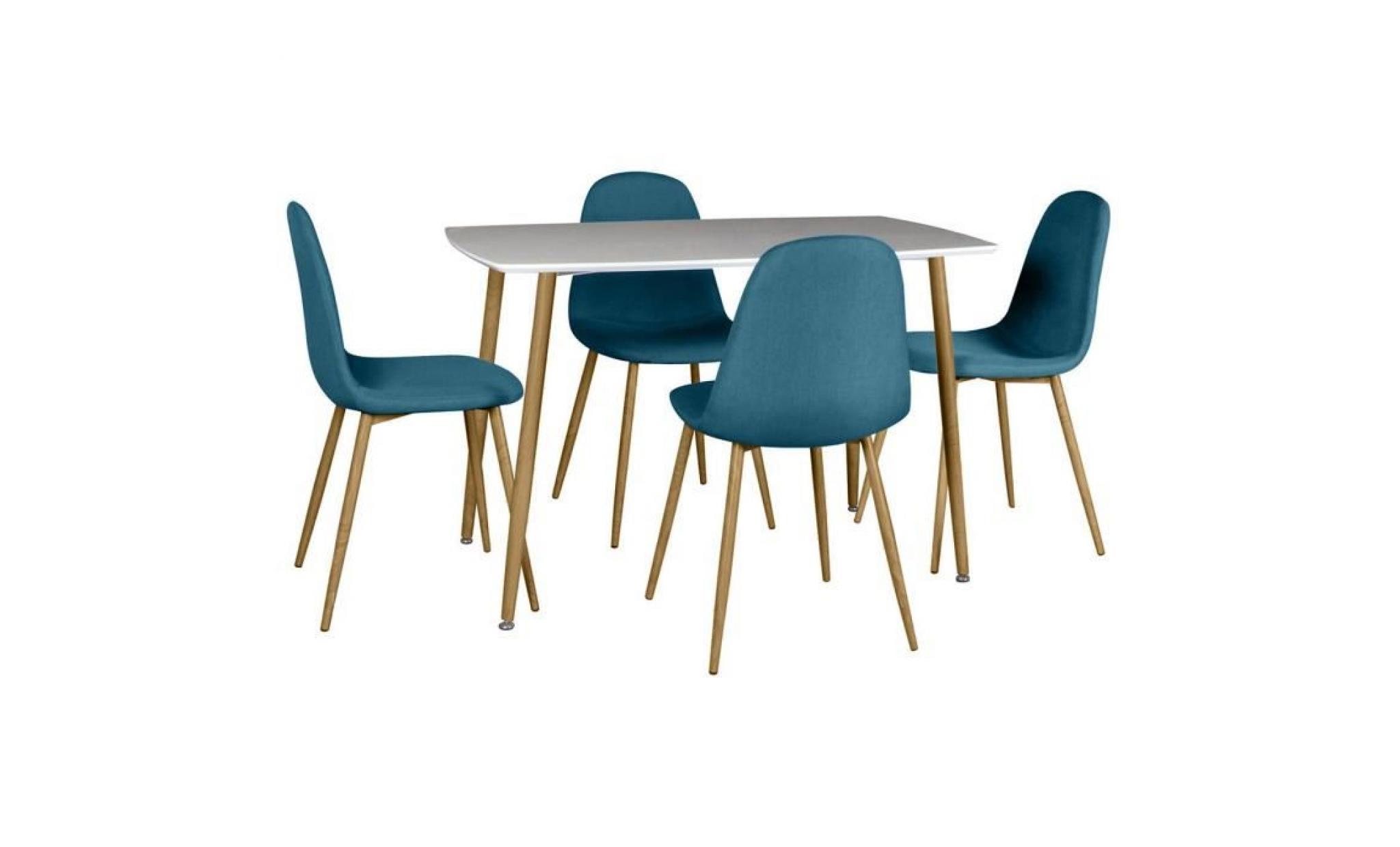 winter   ensemble table + 4 chaises bleues