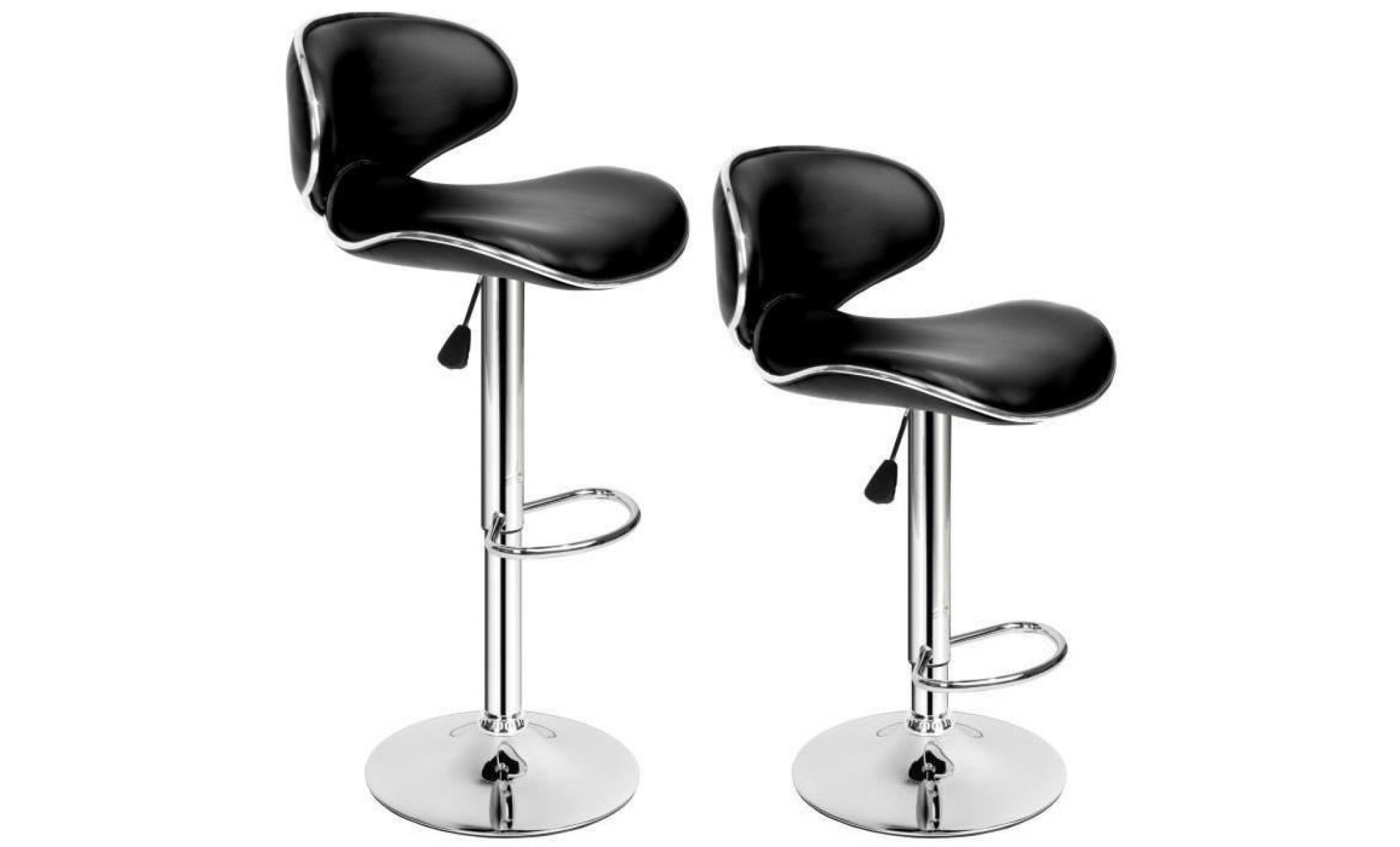wiss  tabouret de bar, chaise de bar, lot de 2 tabourets de bar design, pivotant et réglable en hauteur 84 cm   105 cm noir