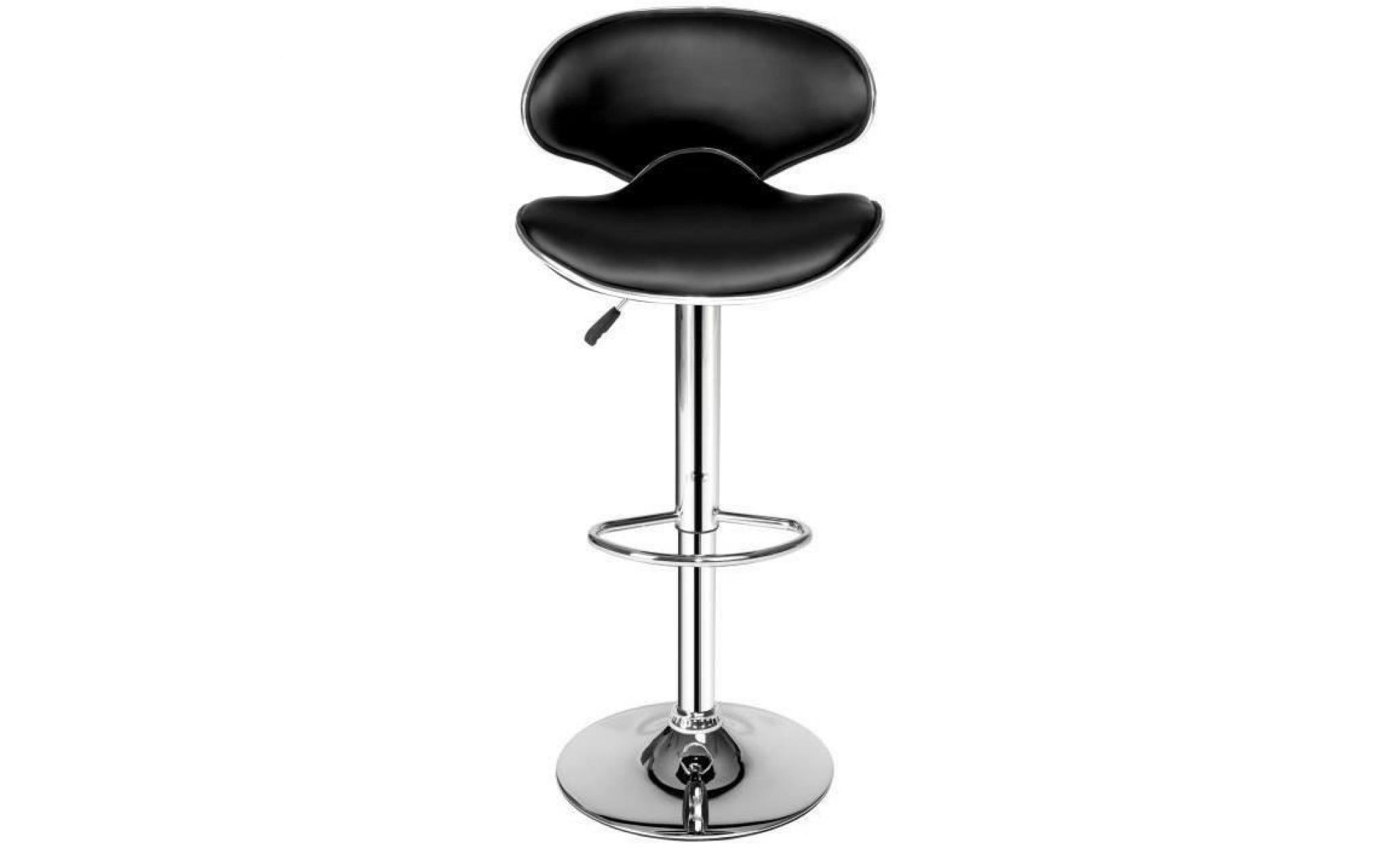wiss  tabouret de bar, chaise de bar, lot de 2 tabourets de bar design, pivotant et réglable en hauteur 84 cm   105 cm noir pas cher